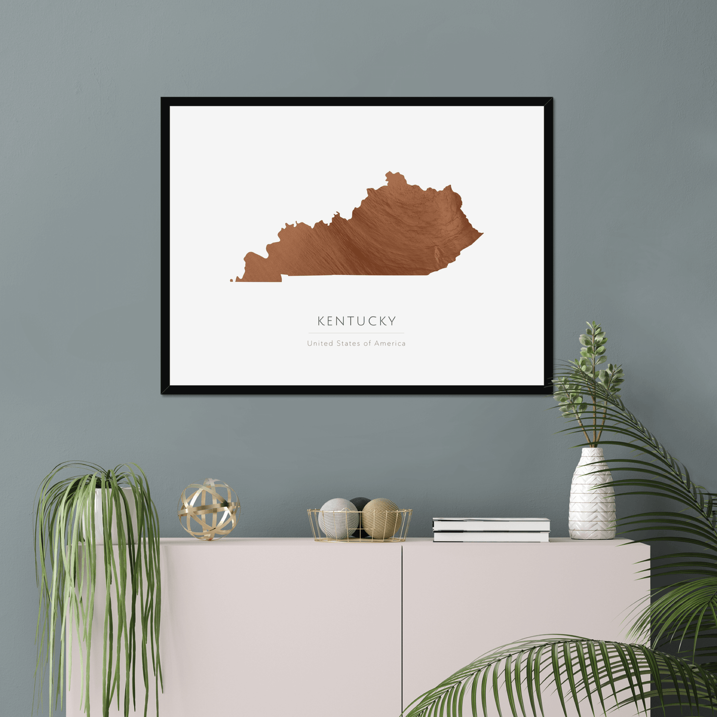 Kentucky - Framed & Mounted Map