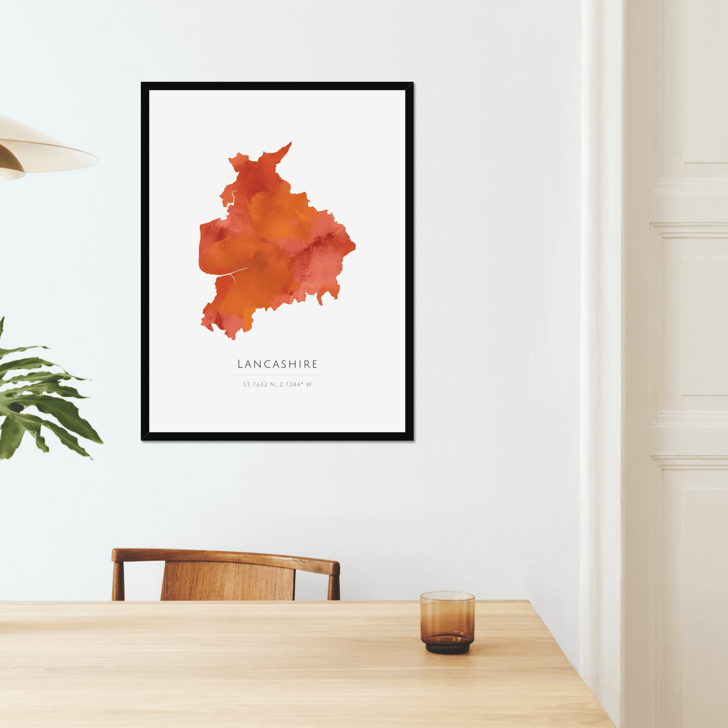 Lancashire - Framed & Mounted Map