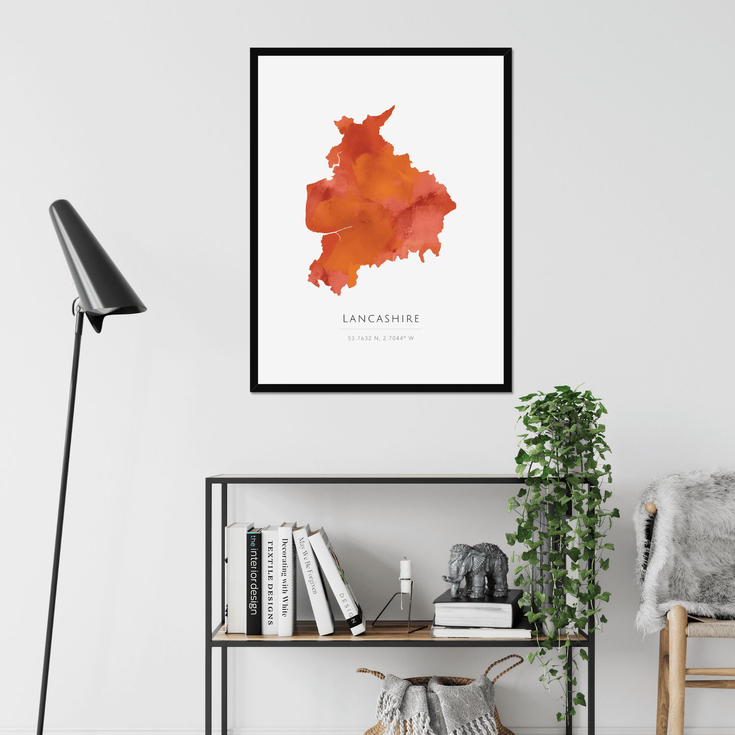 Lancashire - Framed & Mounted Map