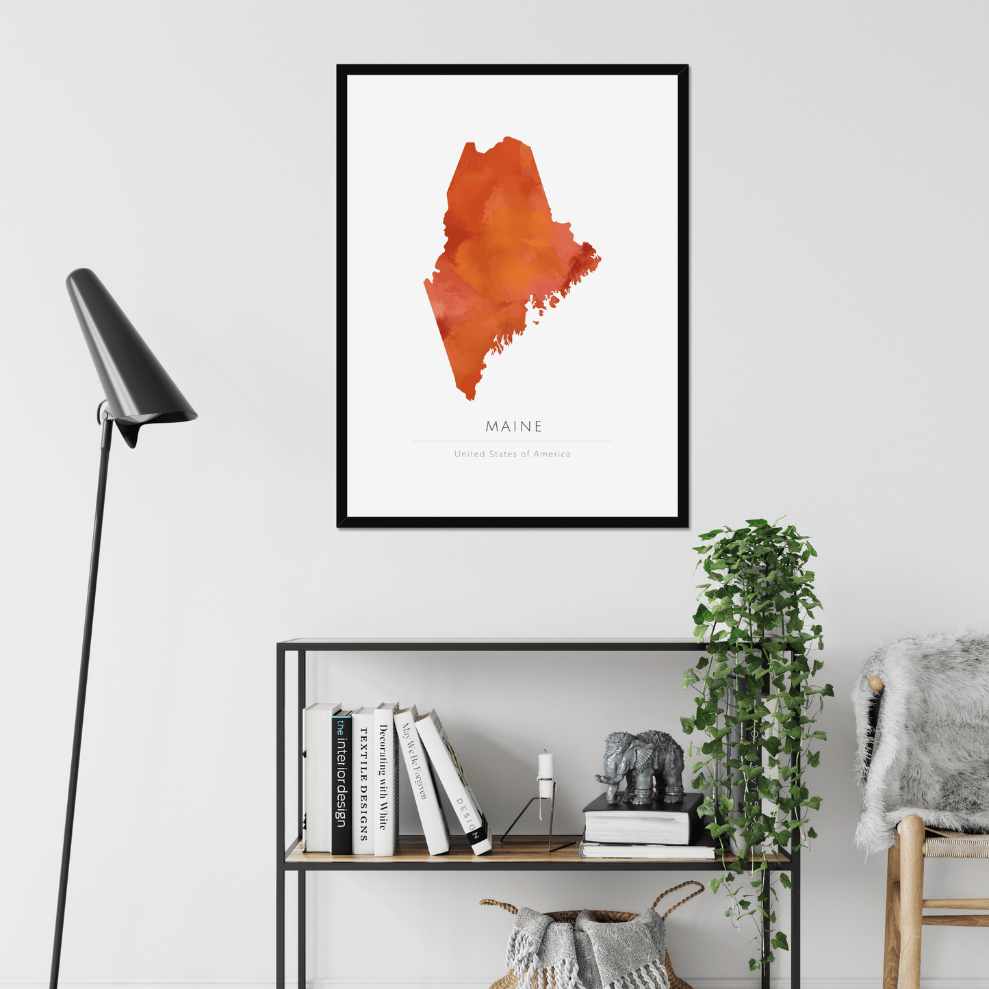Maine - Framed & Mounted Map