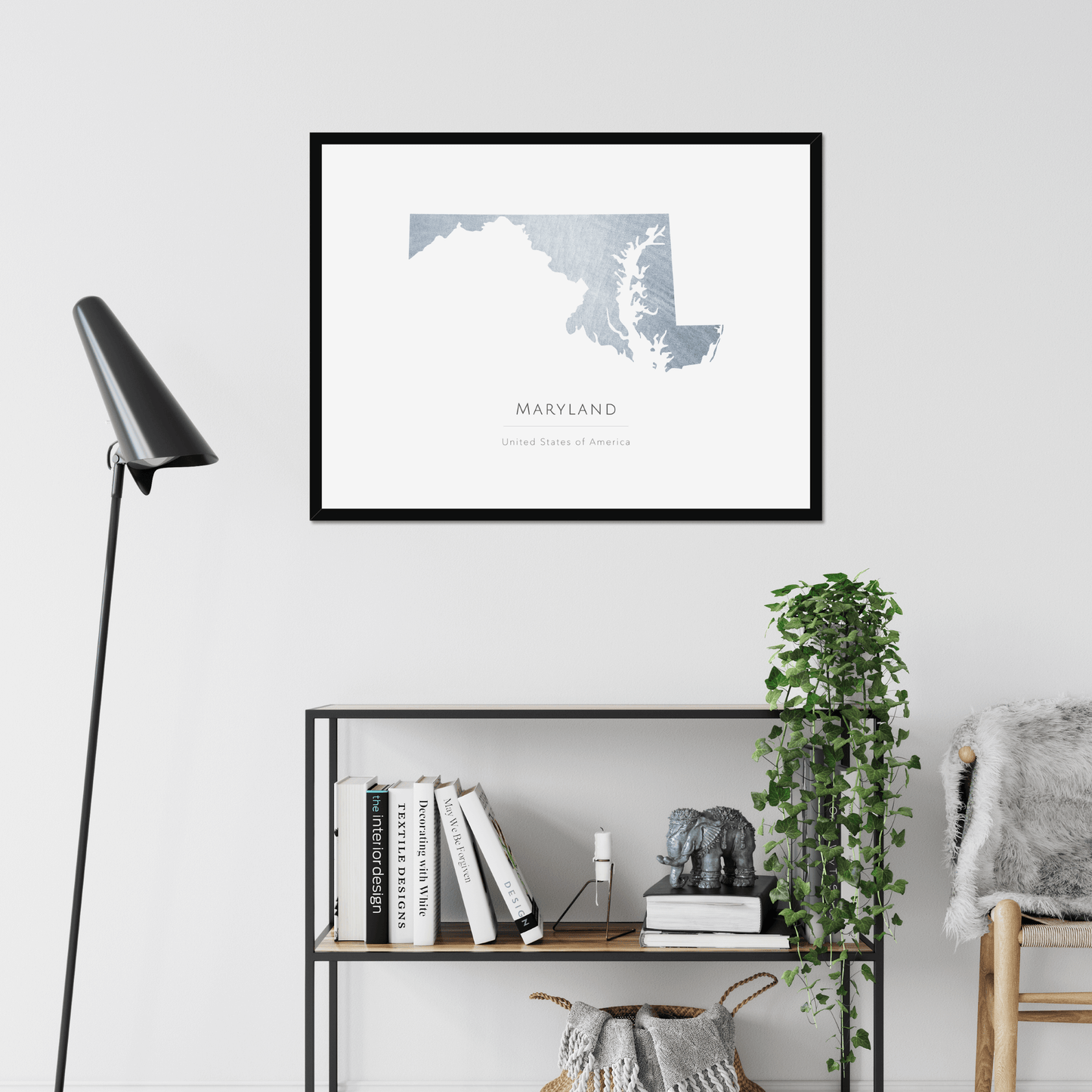 Maryland - Framed & Mounted Map
