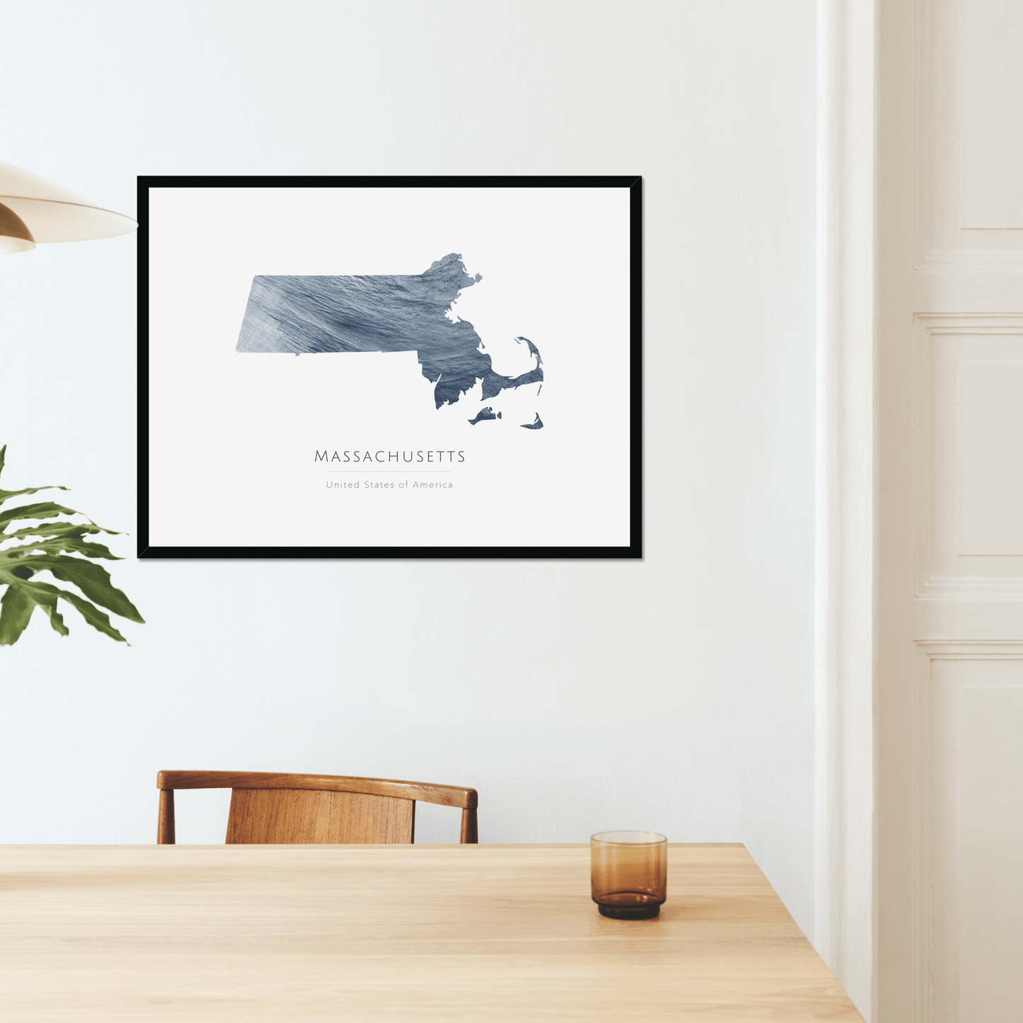 Massachusetts - Framed & Mounted Map