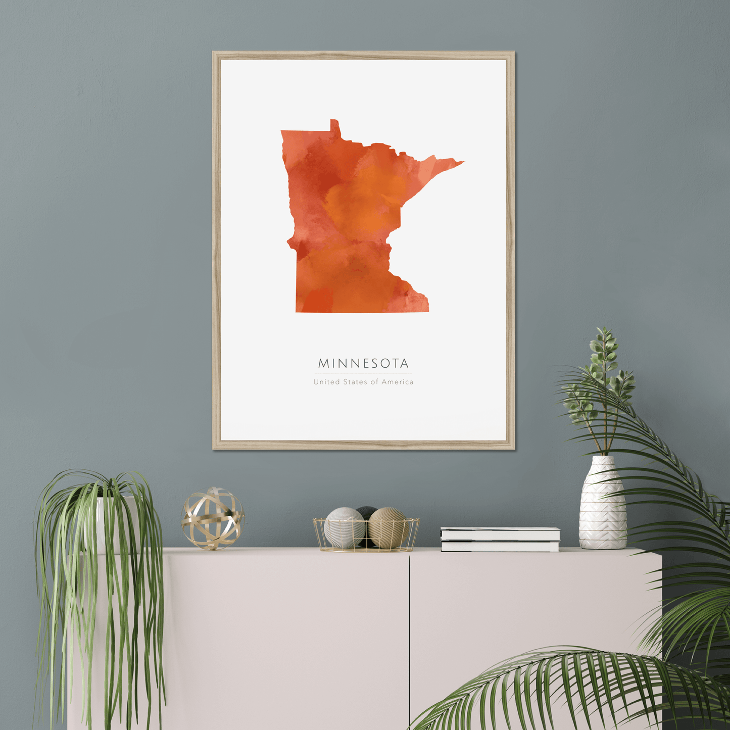 Minnesota - Framed & Mounted Map