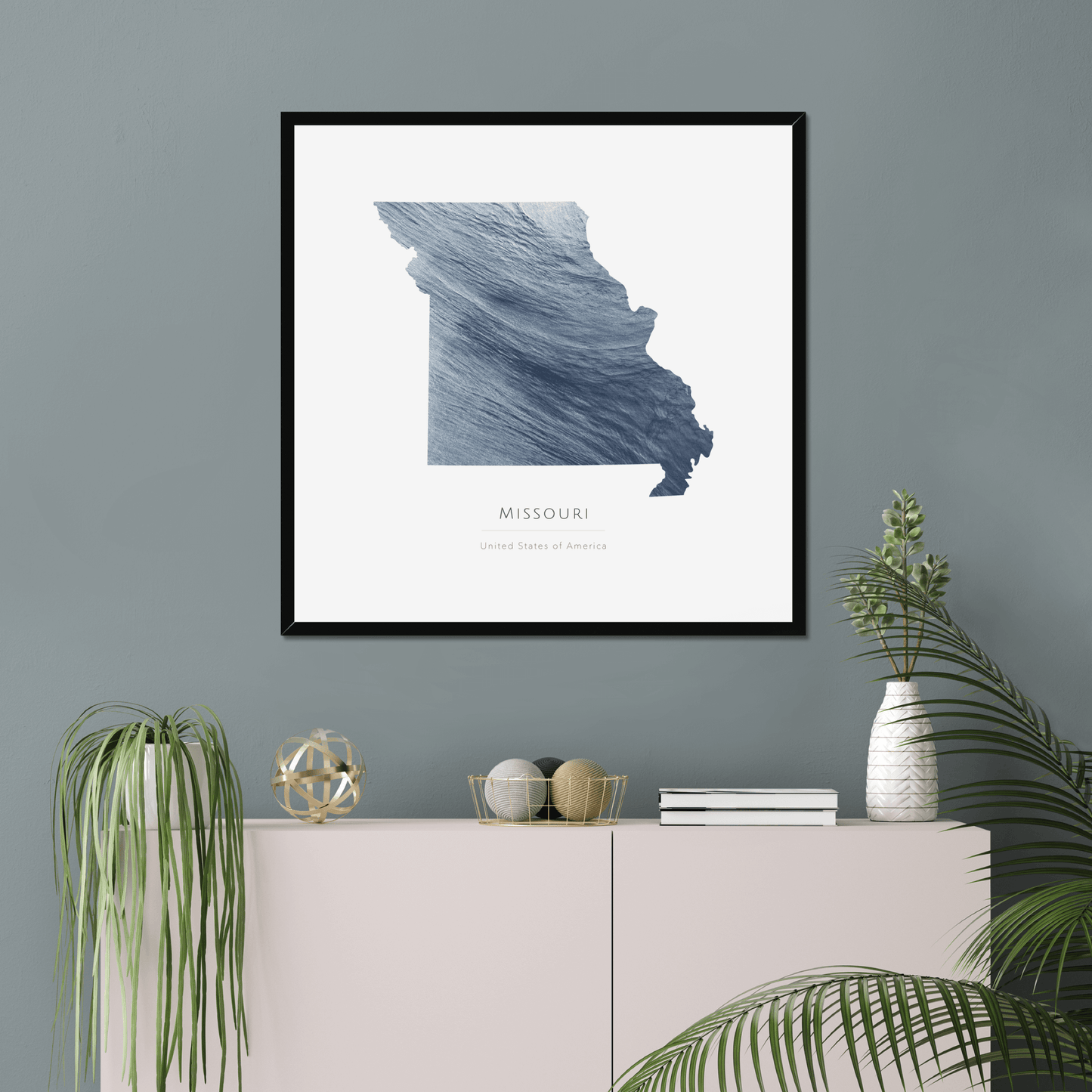Missouri - Framed & Mounted Map