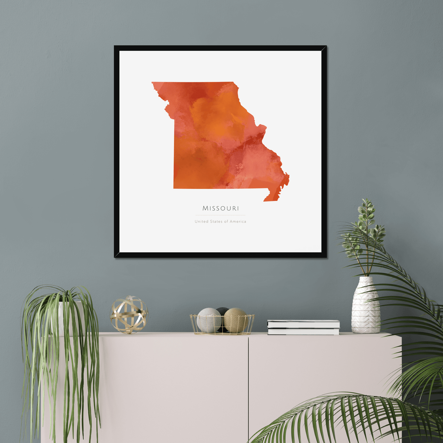 Missouri - Framed & Mounted Map