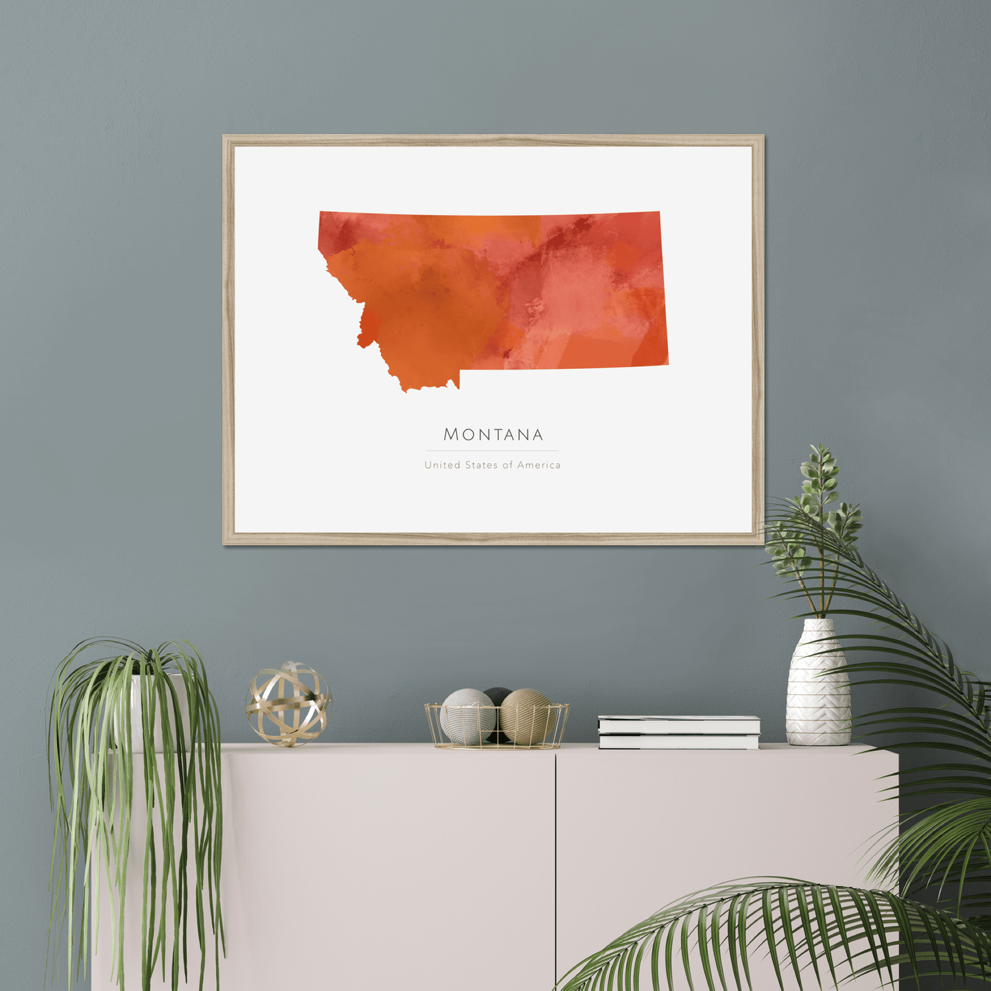 Montana - Framed & Mounted Map