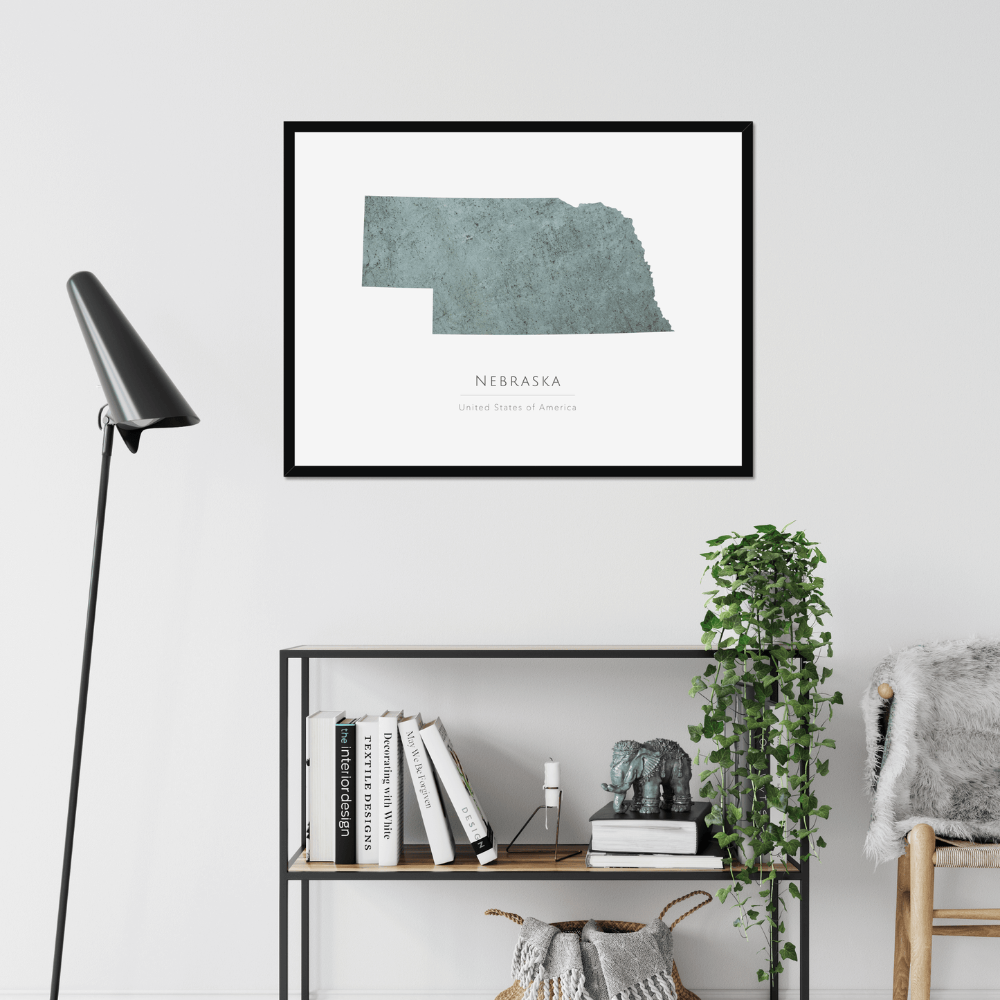 Nebraska - Framed & Mounted Map