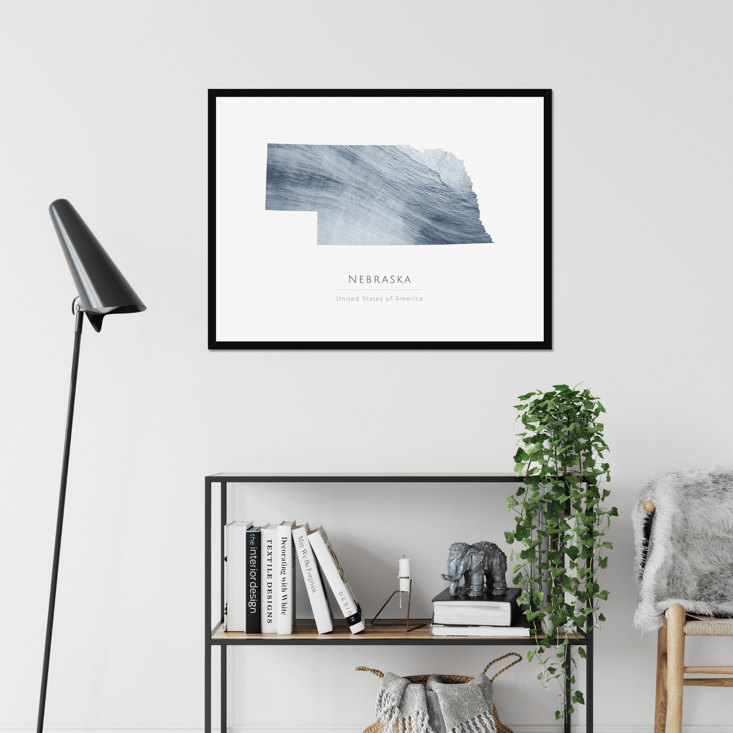 Nebraska - Framed & Mounted Map