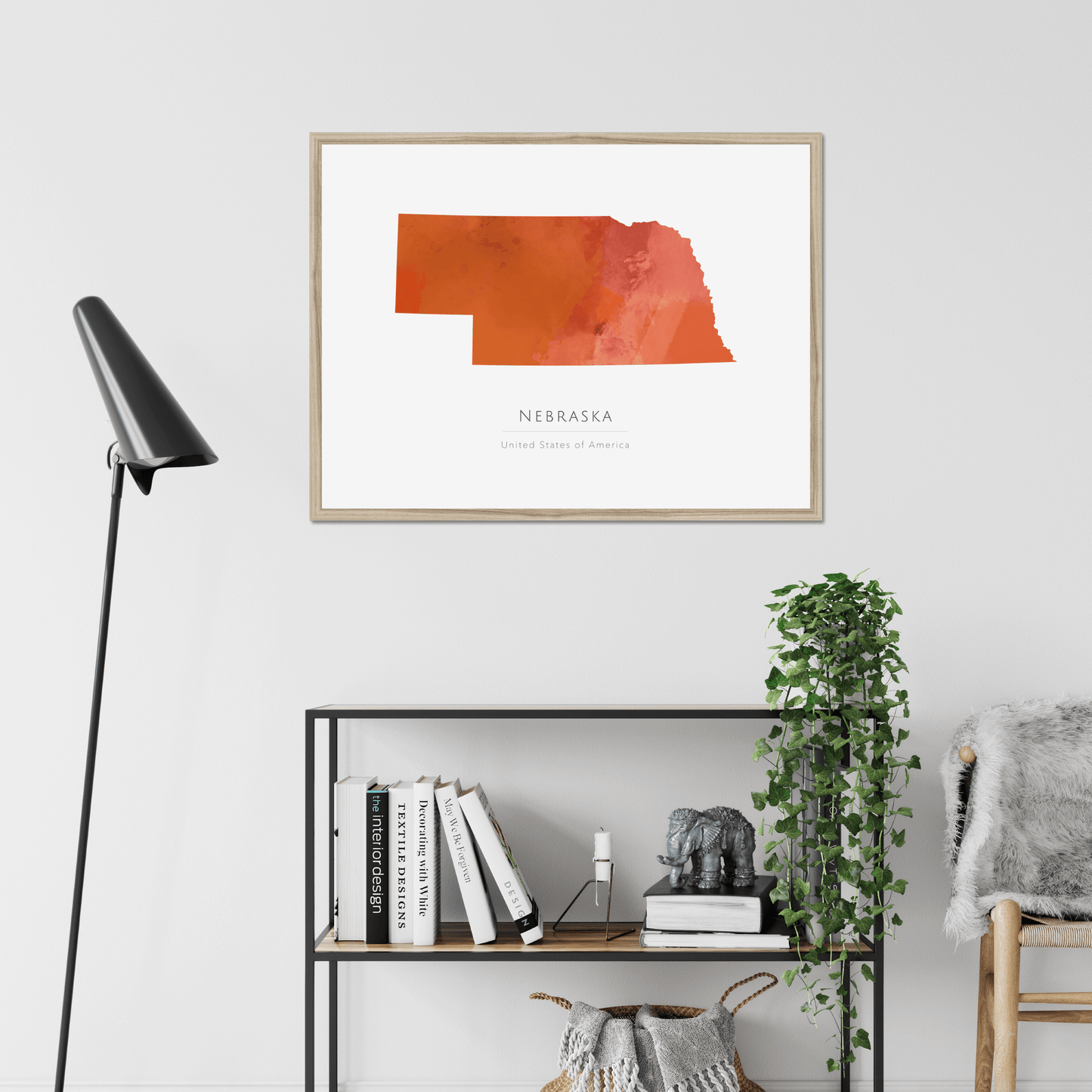 Nebraska - Framed & Mounted Map