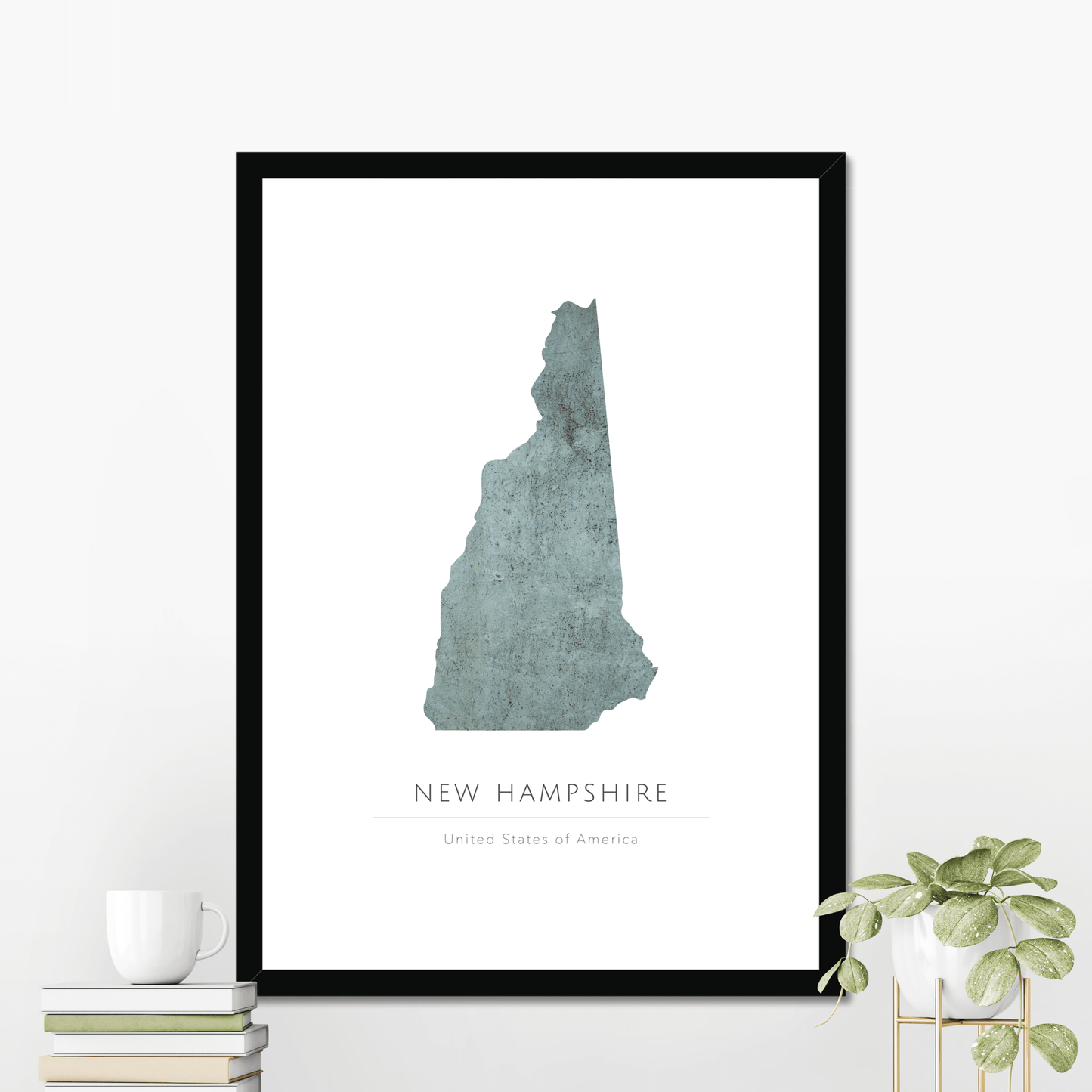 New Hampshire - Framed & Mounted Map