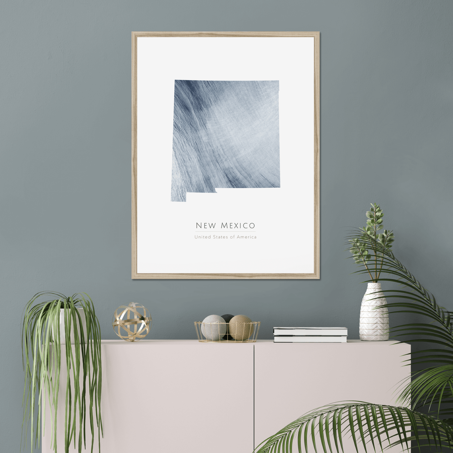 New Mexico - Framed & Mounted Map