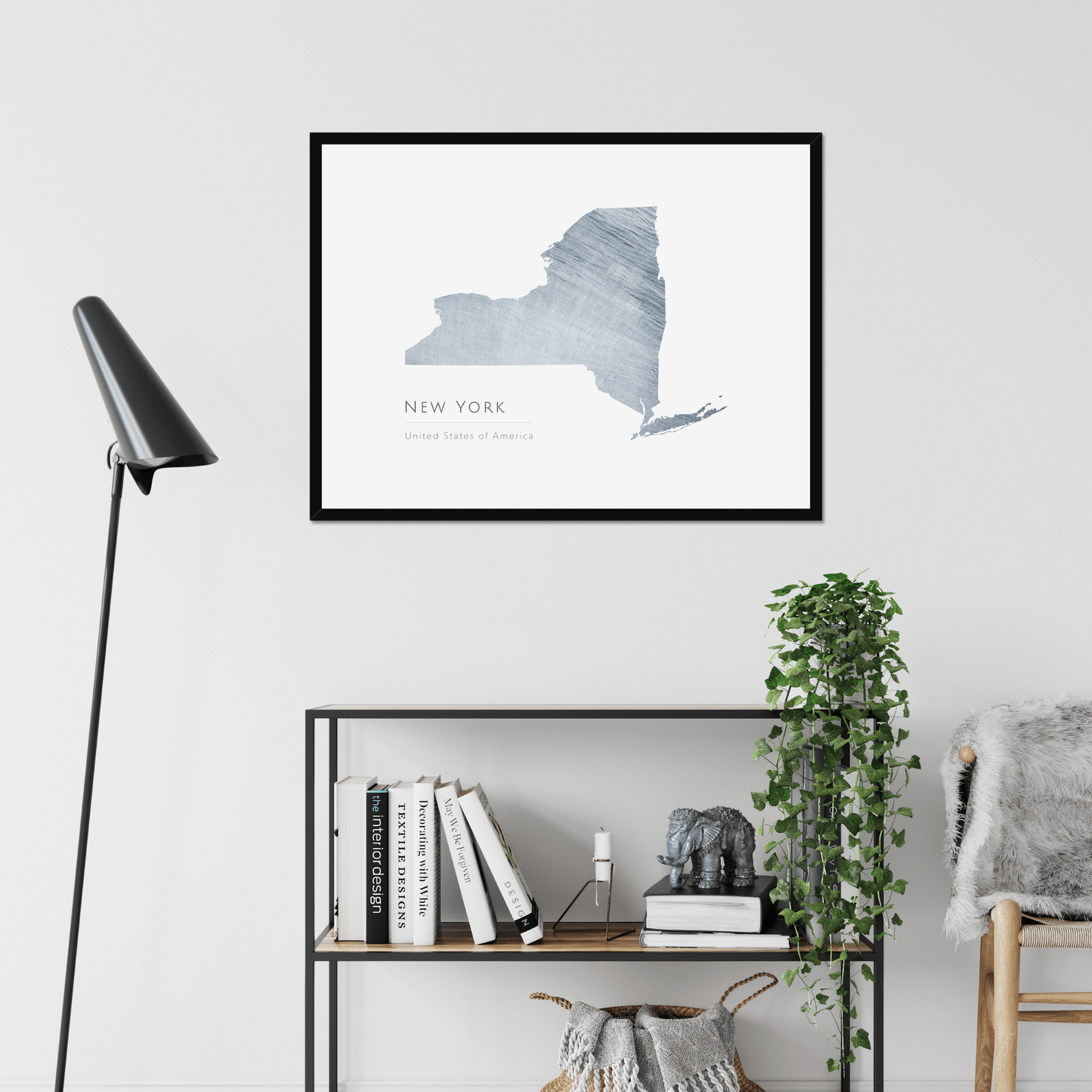 New York - Framed & Mounted Map