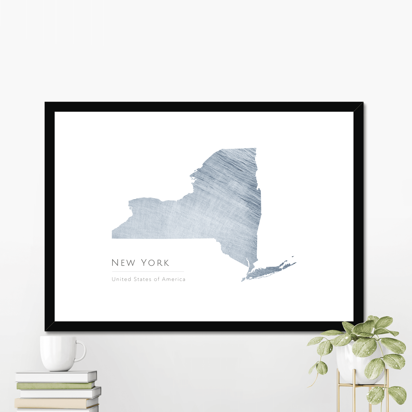 New York - Framed & Mounted Map