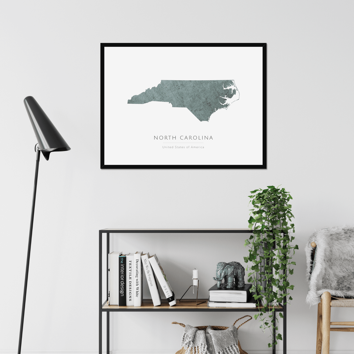 North Carolina - Framed & Mounted Map