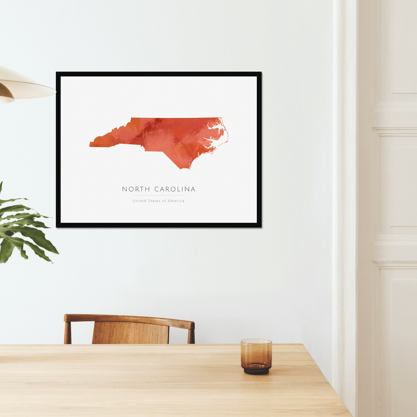 North Carolina - Framed & Mounted Map