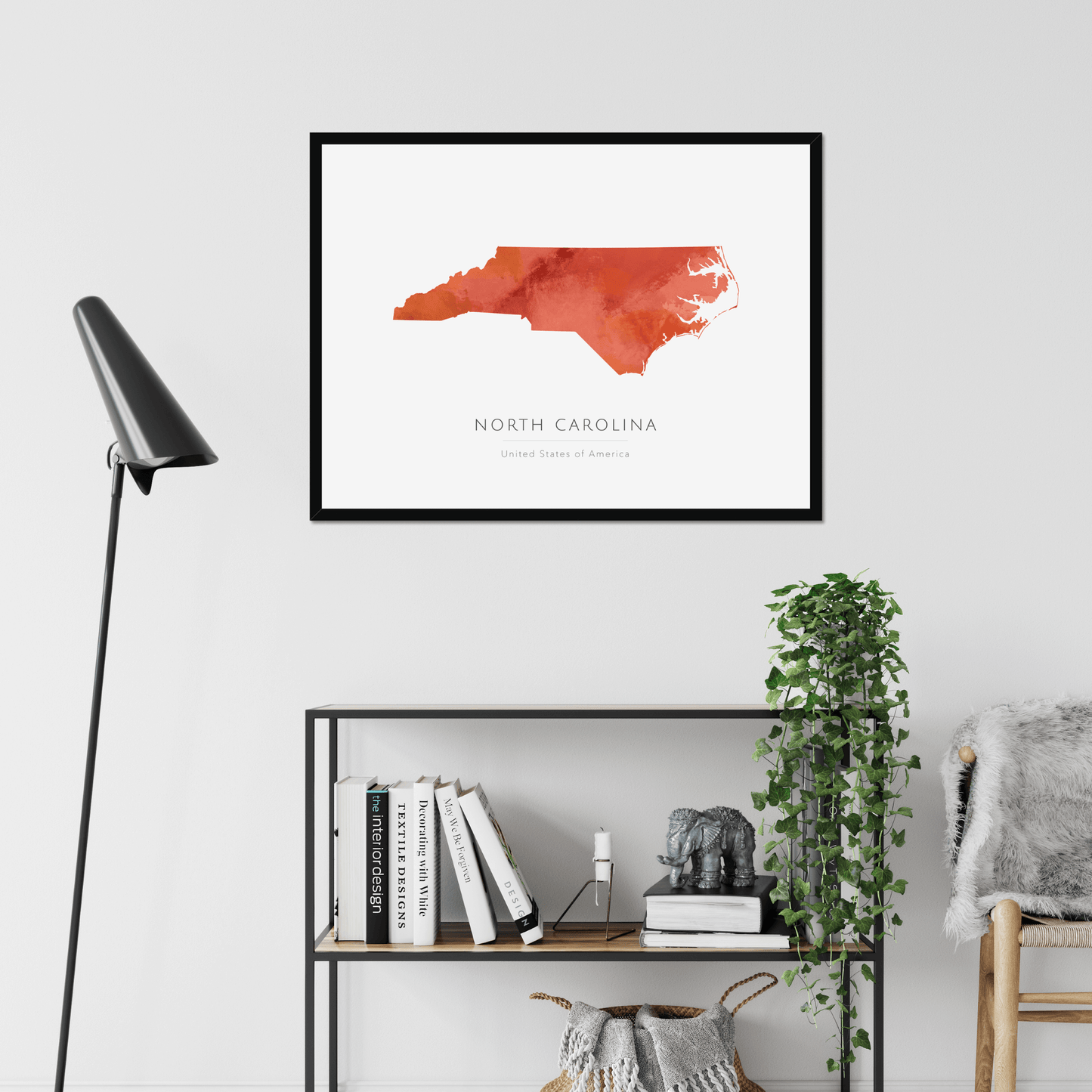 North Carolina - Framed & Mounted Map