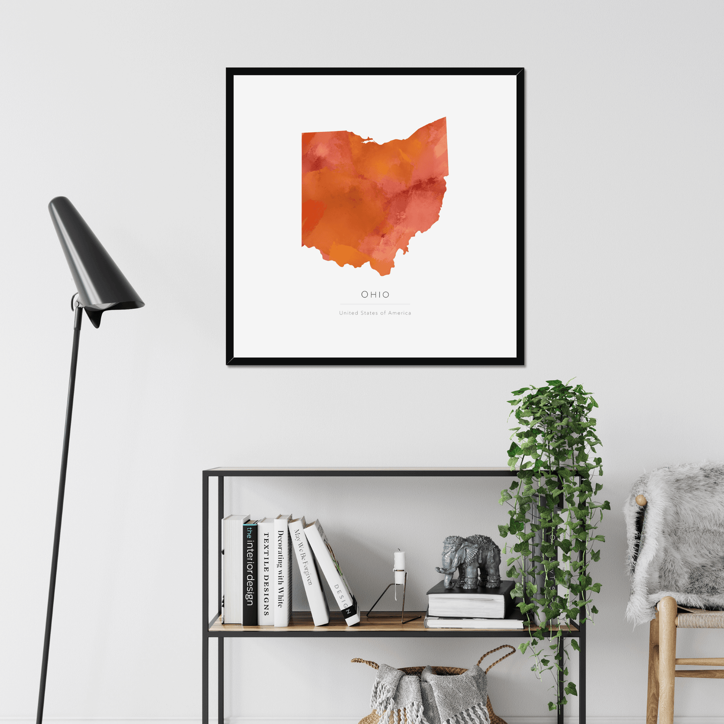Ohio - Framed & Mounted Map