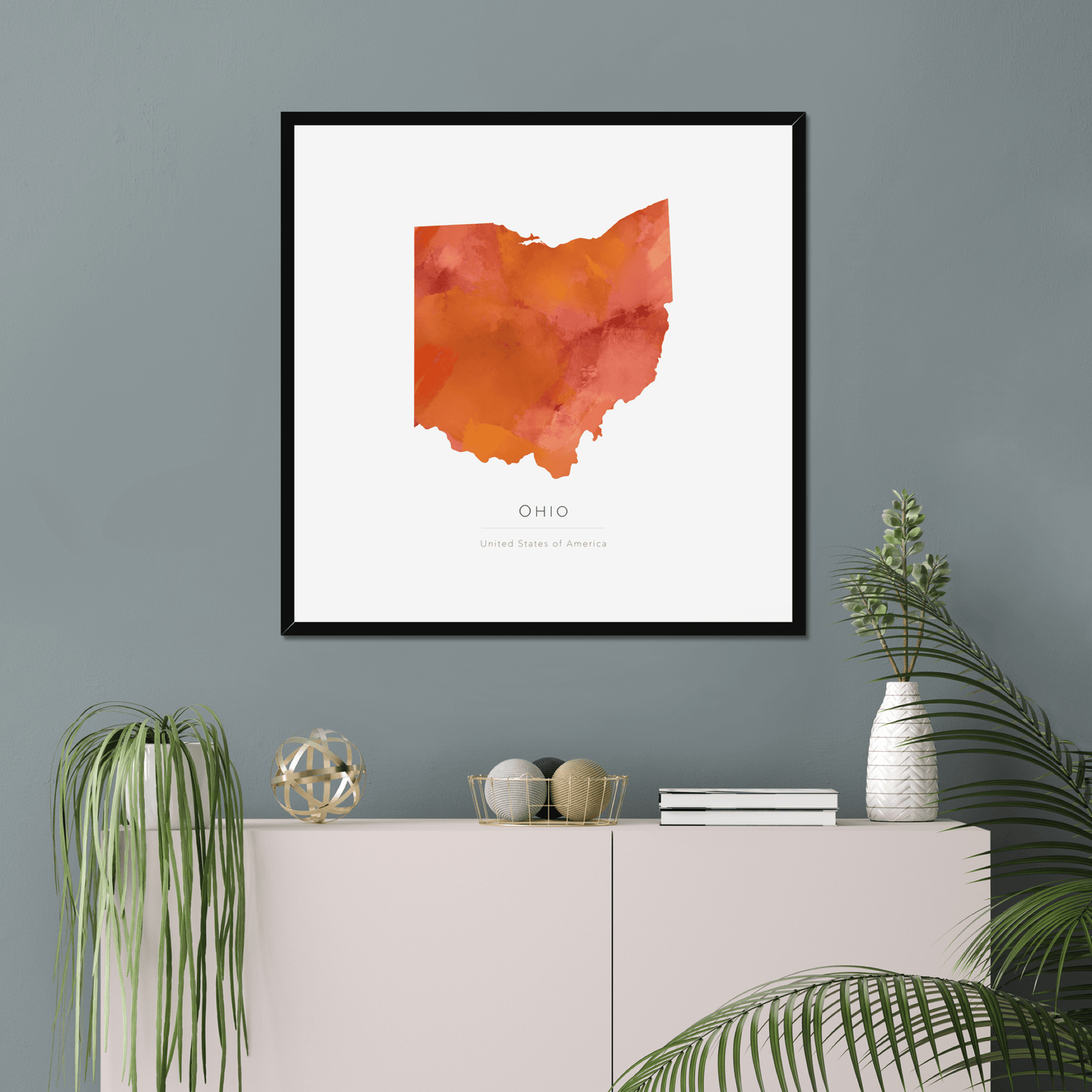 Ohio - Framed & Mounted Map
