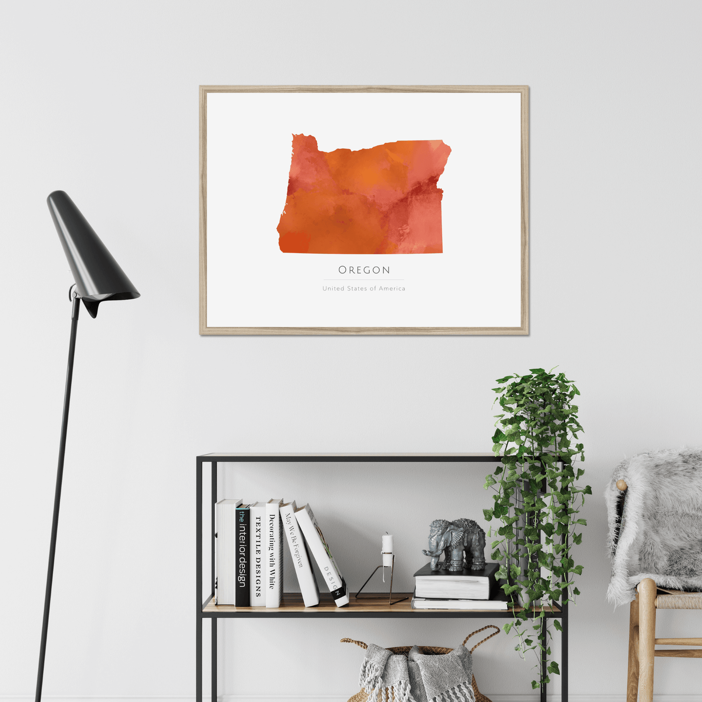 Oregon - Framed & Mounted Map