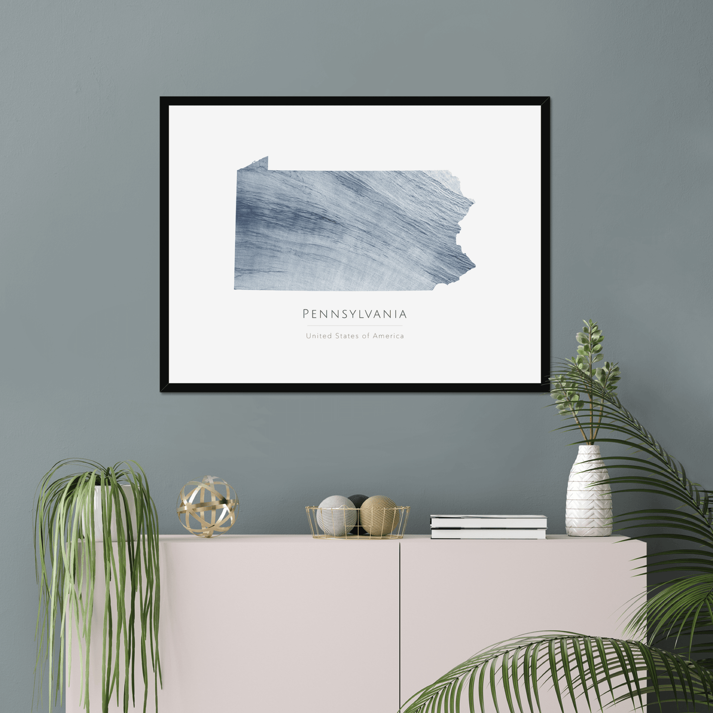 Pennsylvania - Framed & Mounted Map