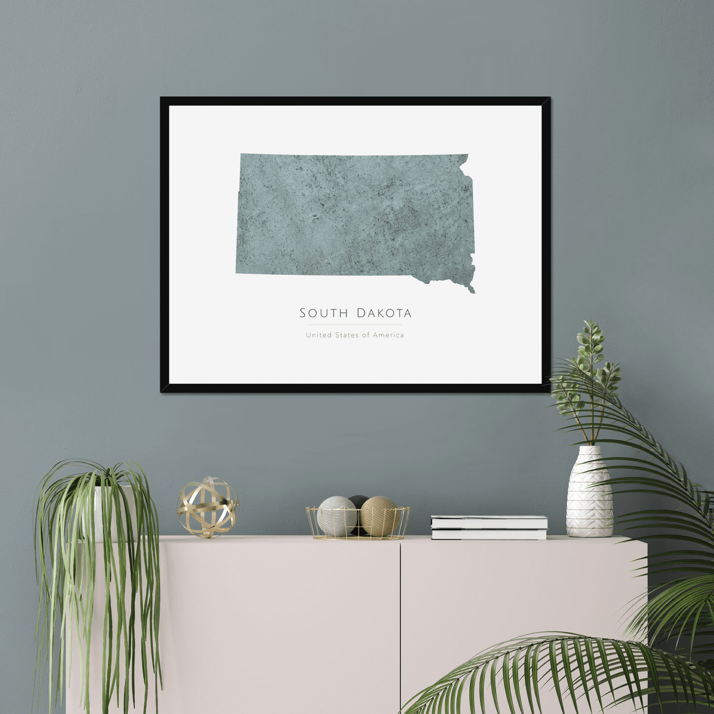 South Dakota - Framed & Mounted Map