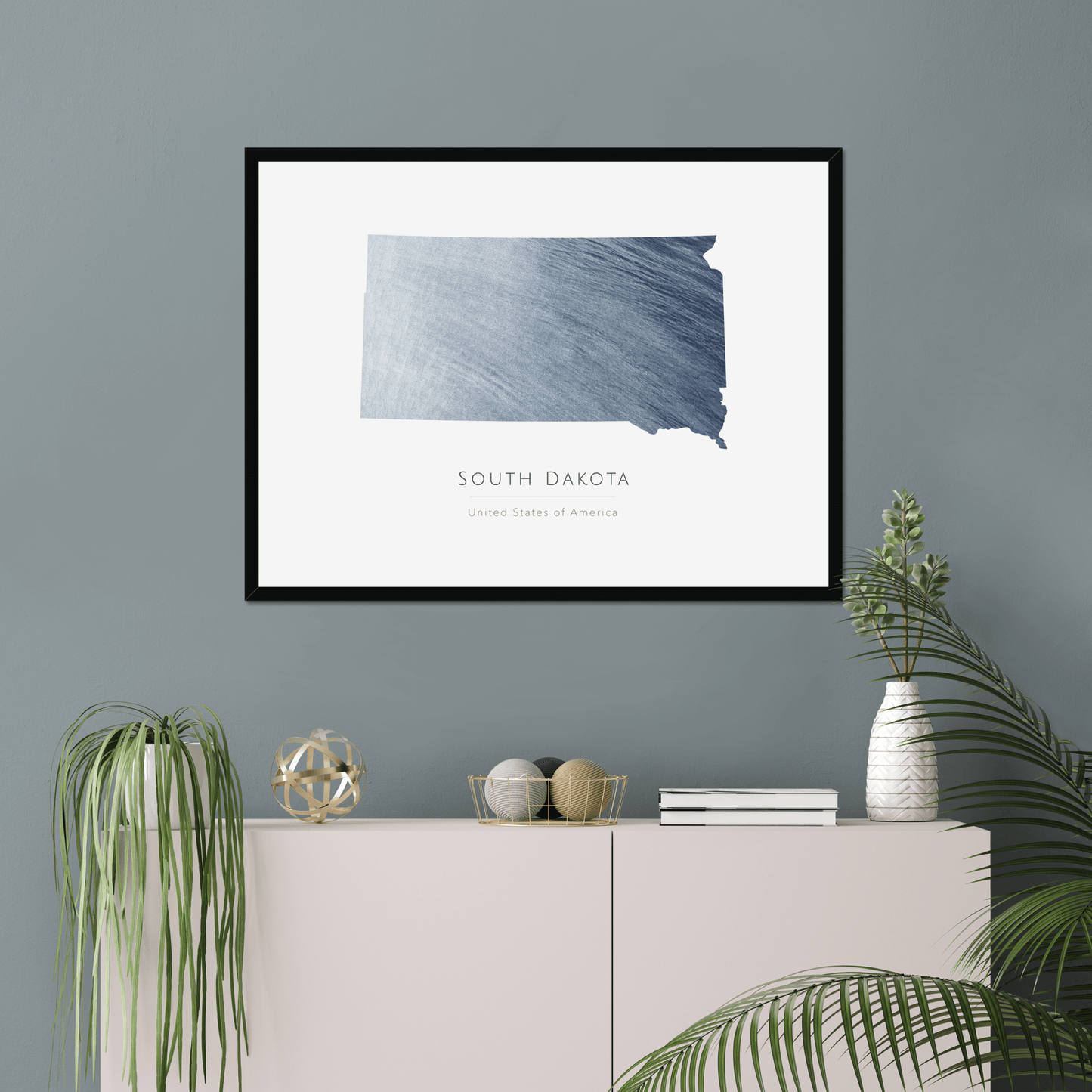 South Dakota - Framed & Mounted Map
