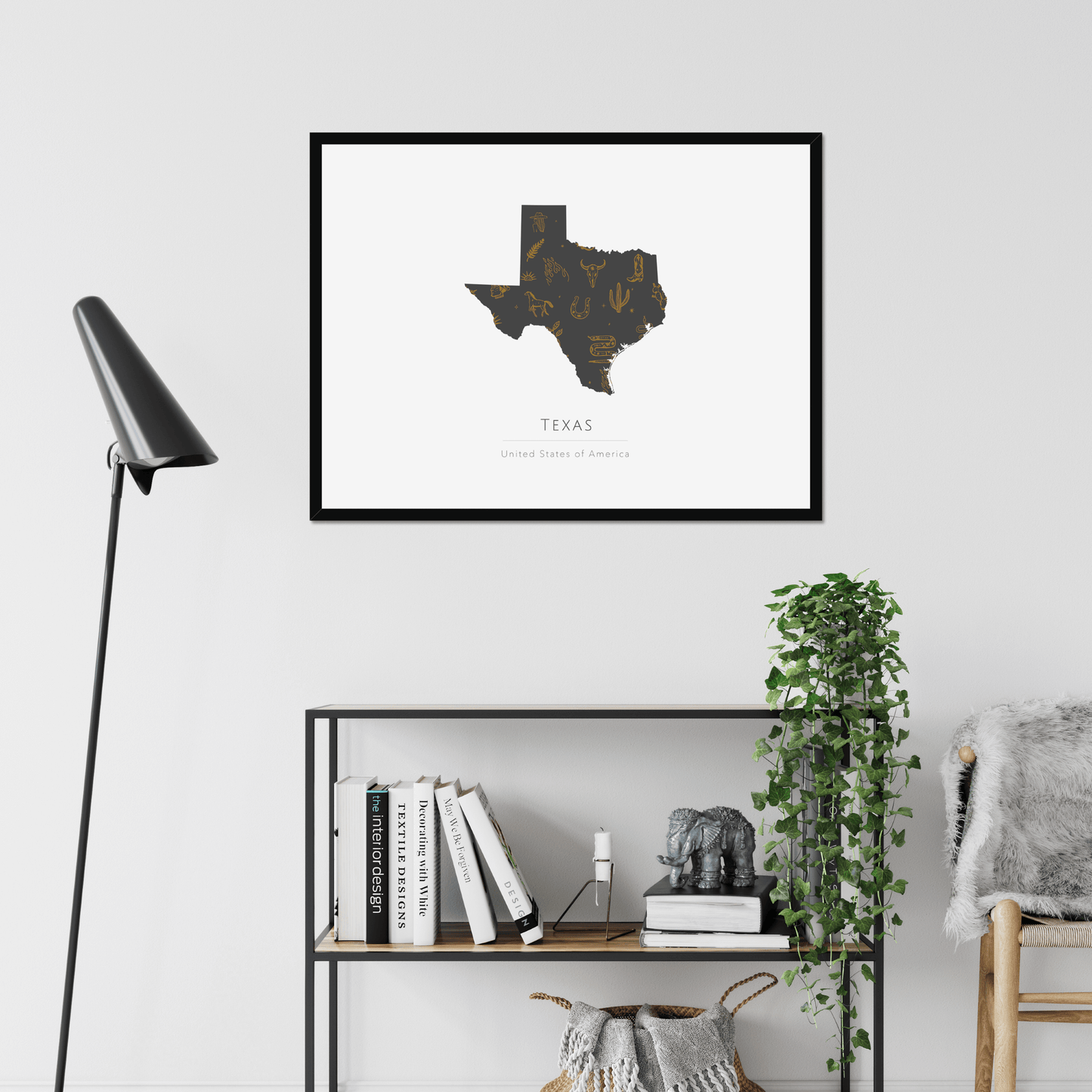 Texas - Framed & Mounted Map