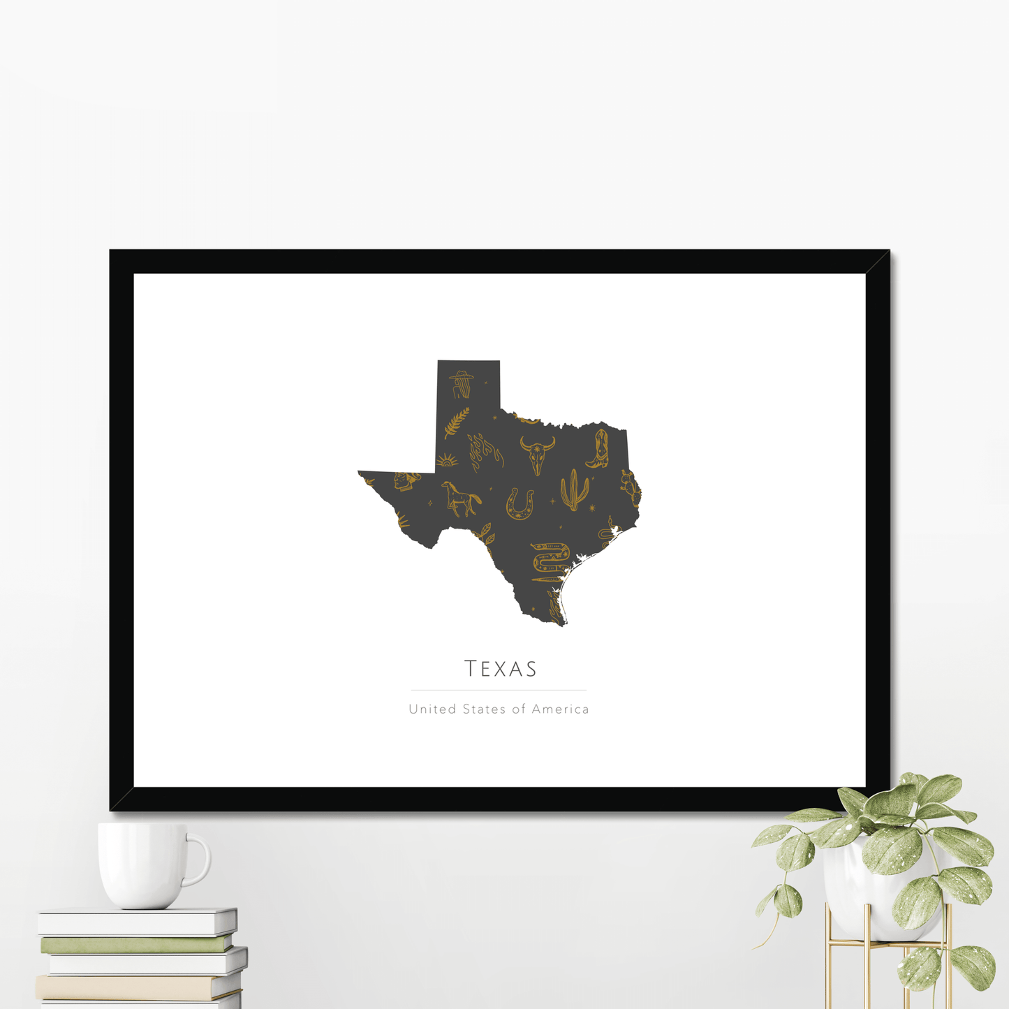 Texas - Framed & Mounted Map