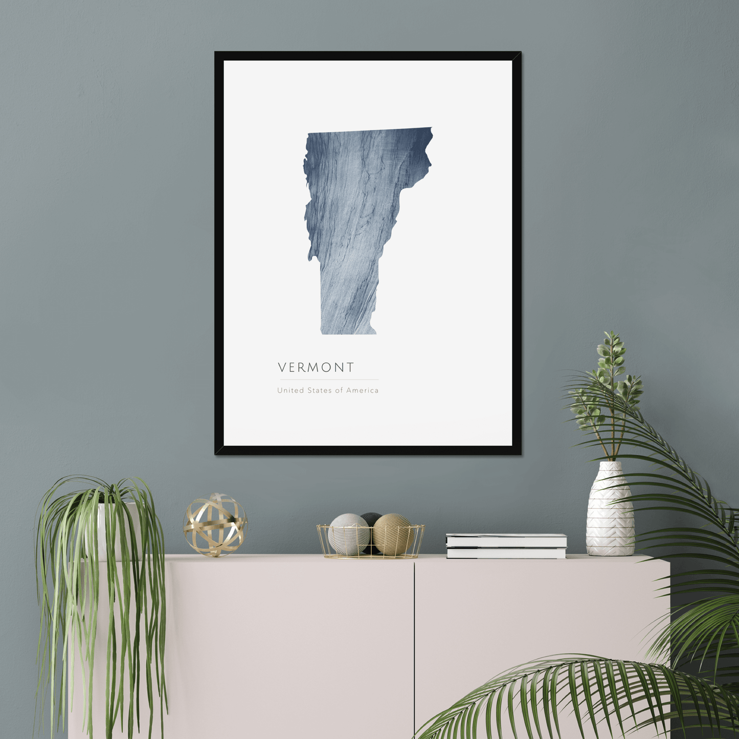 Vermont - Framed & Mounted Map