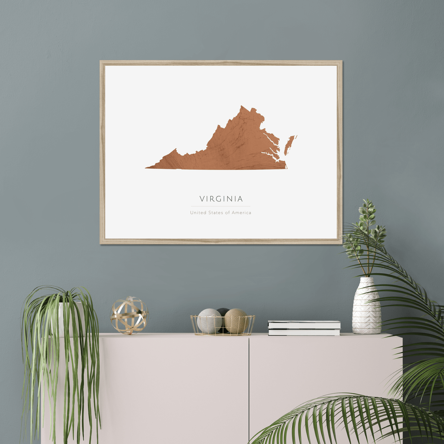 Virginia - Framed & Mounted Map