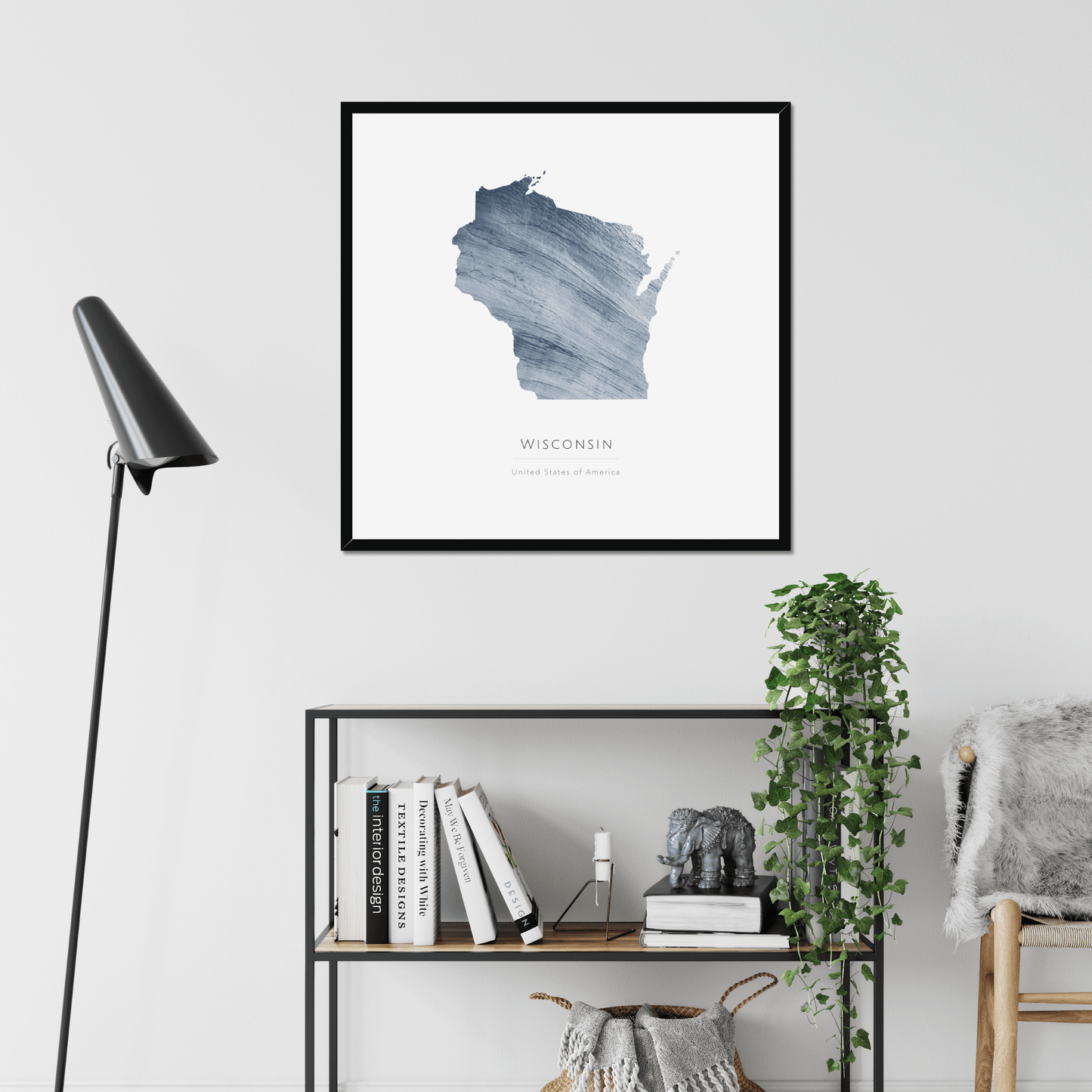 Wisconsin - Framed & Mounted Map
