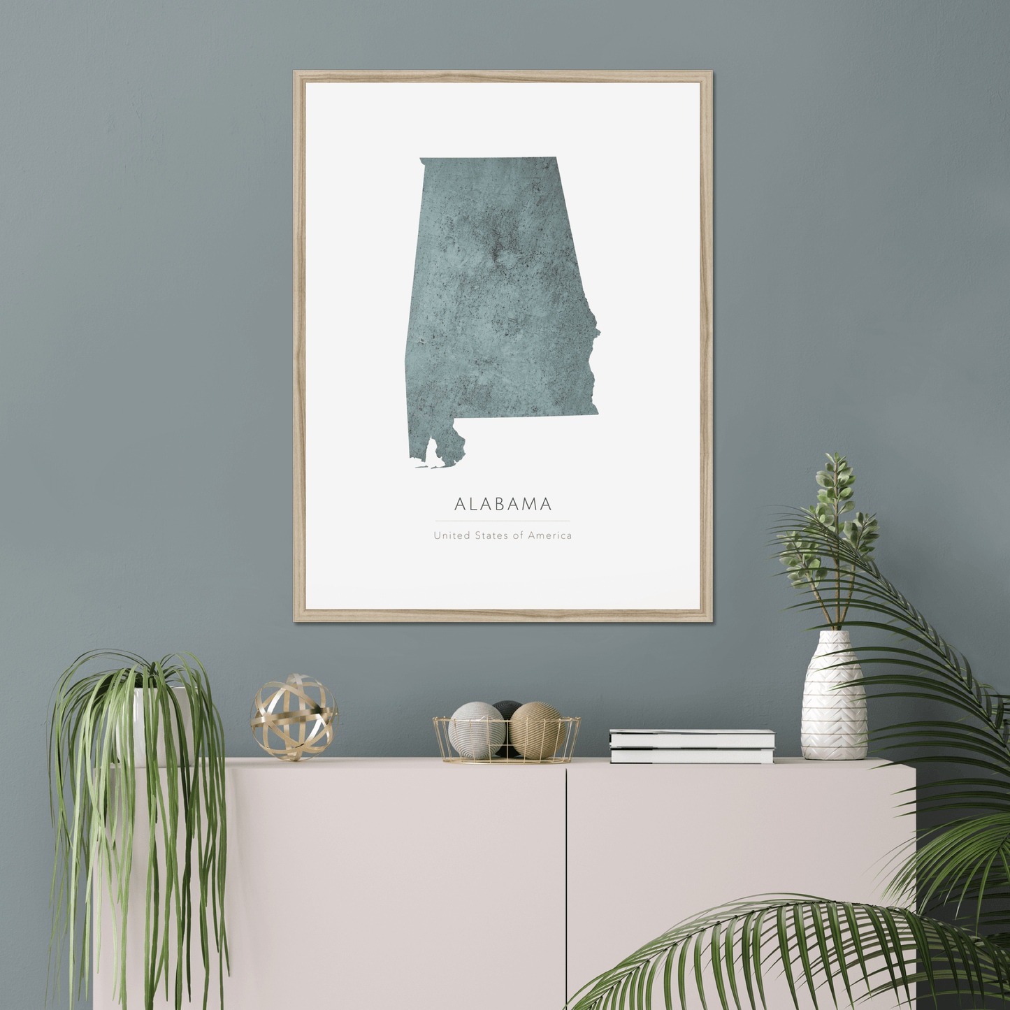 Alabama - Framed & Mounted Map