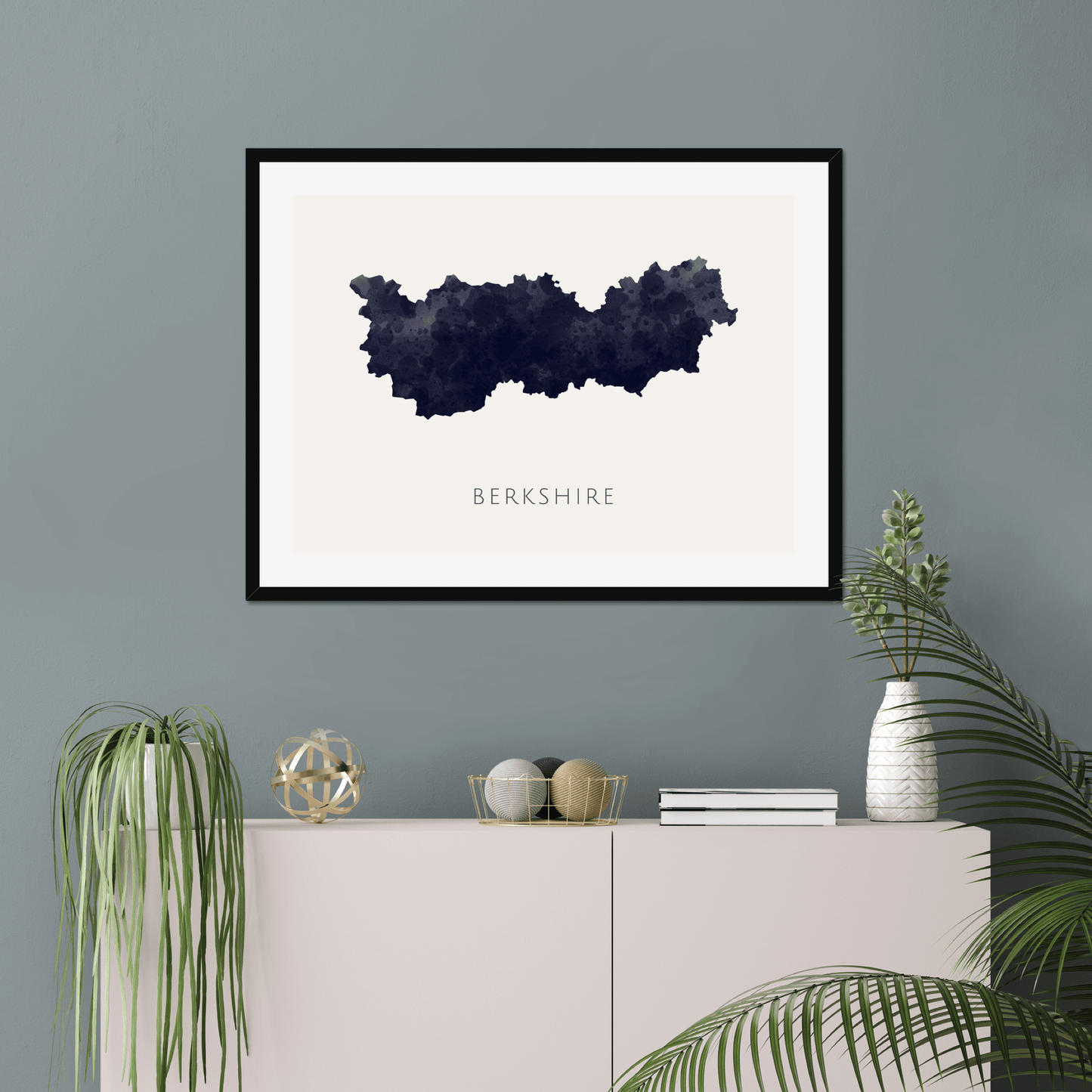 Berkshire - Framed & Mounted Map