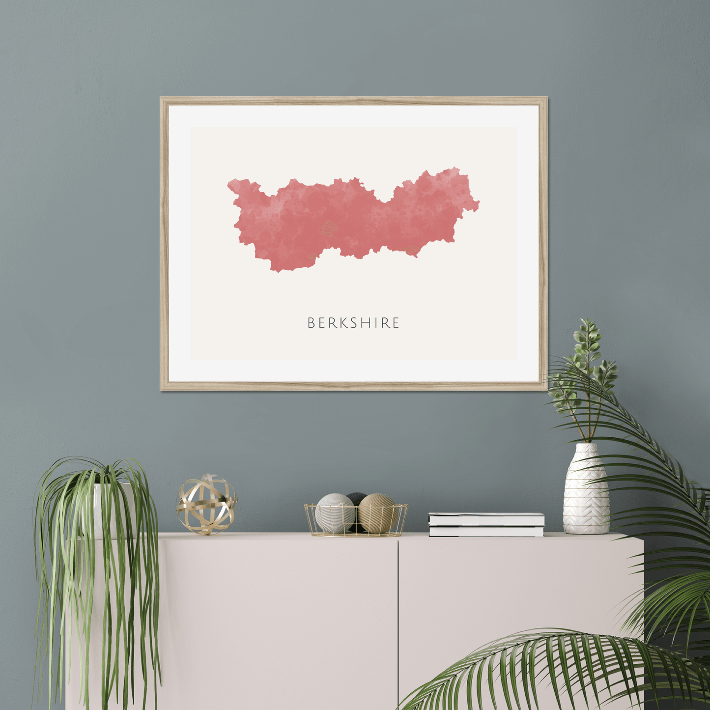 Berkshire - Framed & Mounted Map