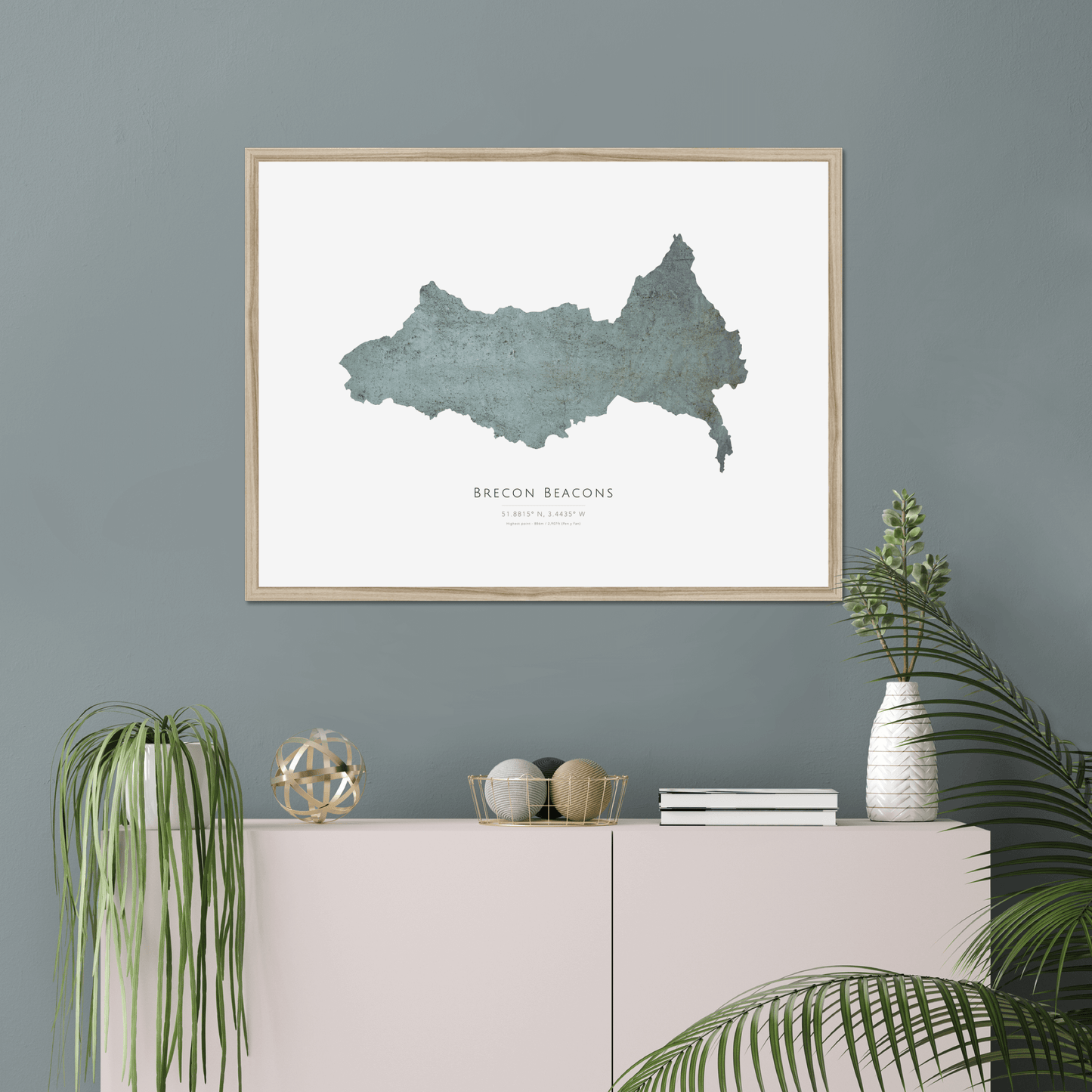 Brecon Beacons - Framed & Mounted Map