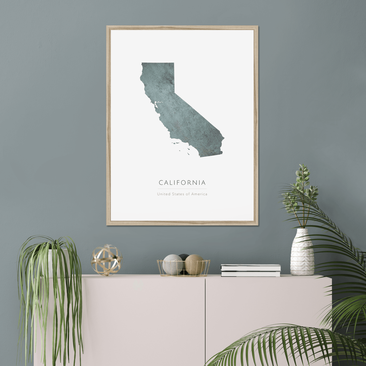 California - Framed & Mounted Map