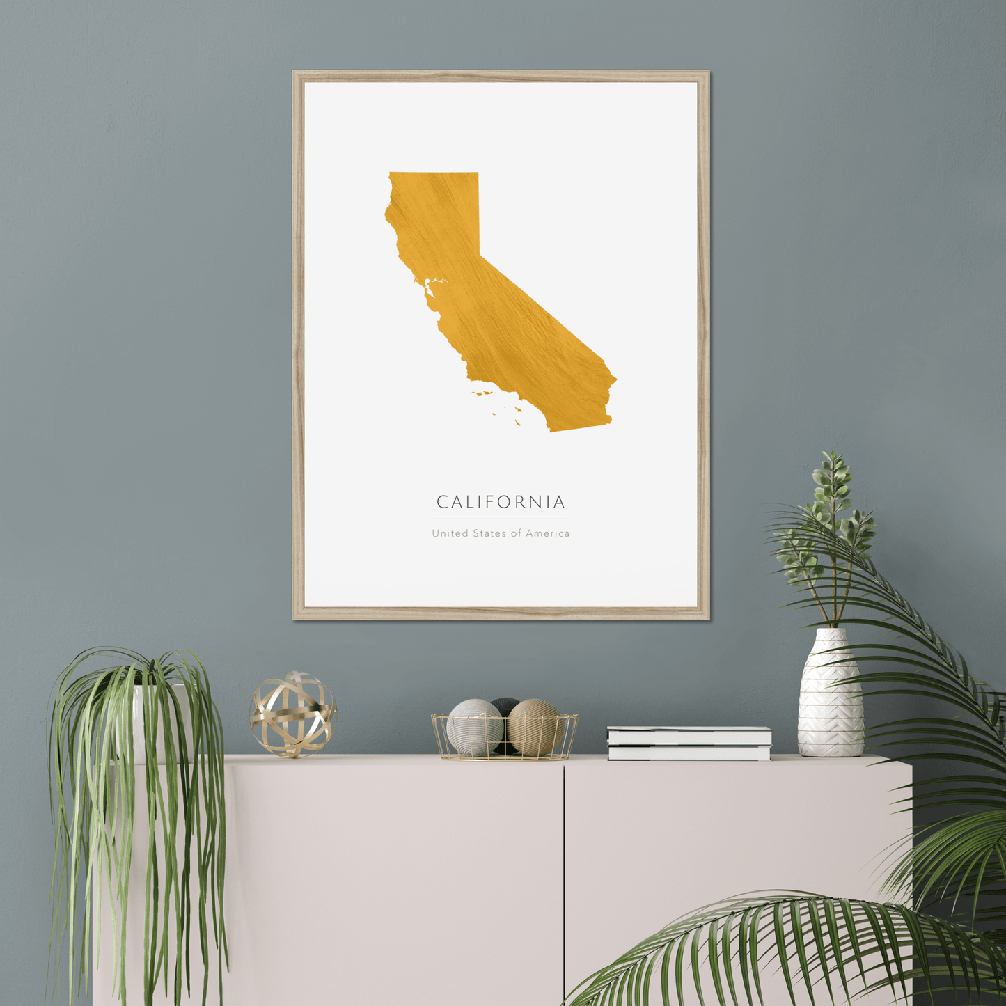 California - Framed & Mounted Map