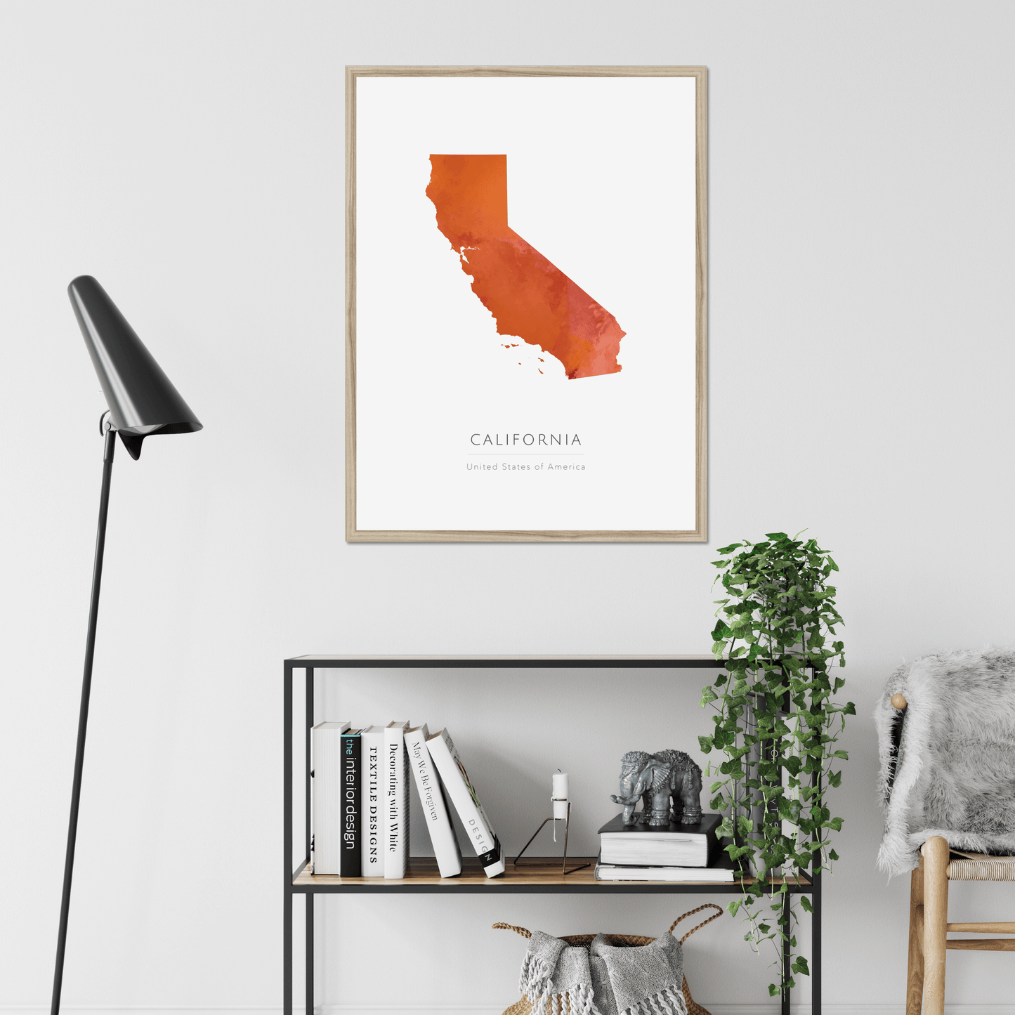 California - Framed & Mounted Map