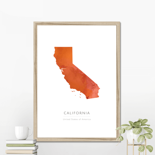 California -  Framed & Mounted Map