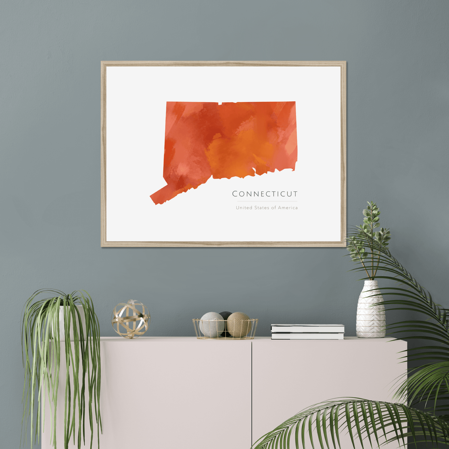 Connecticut - Framed & Mounted Map