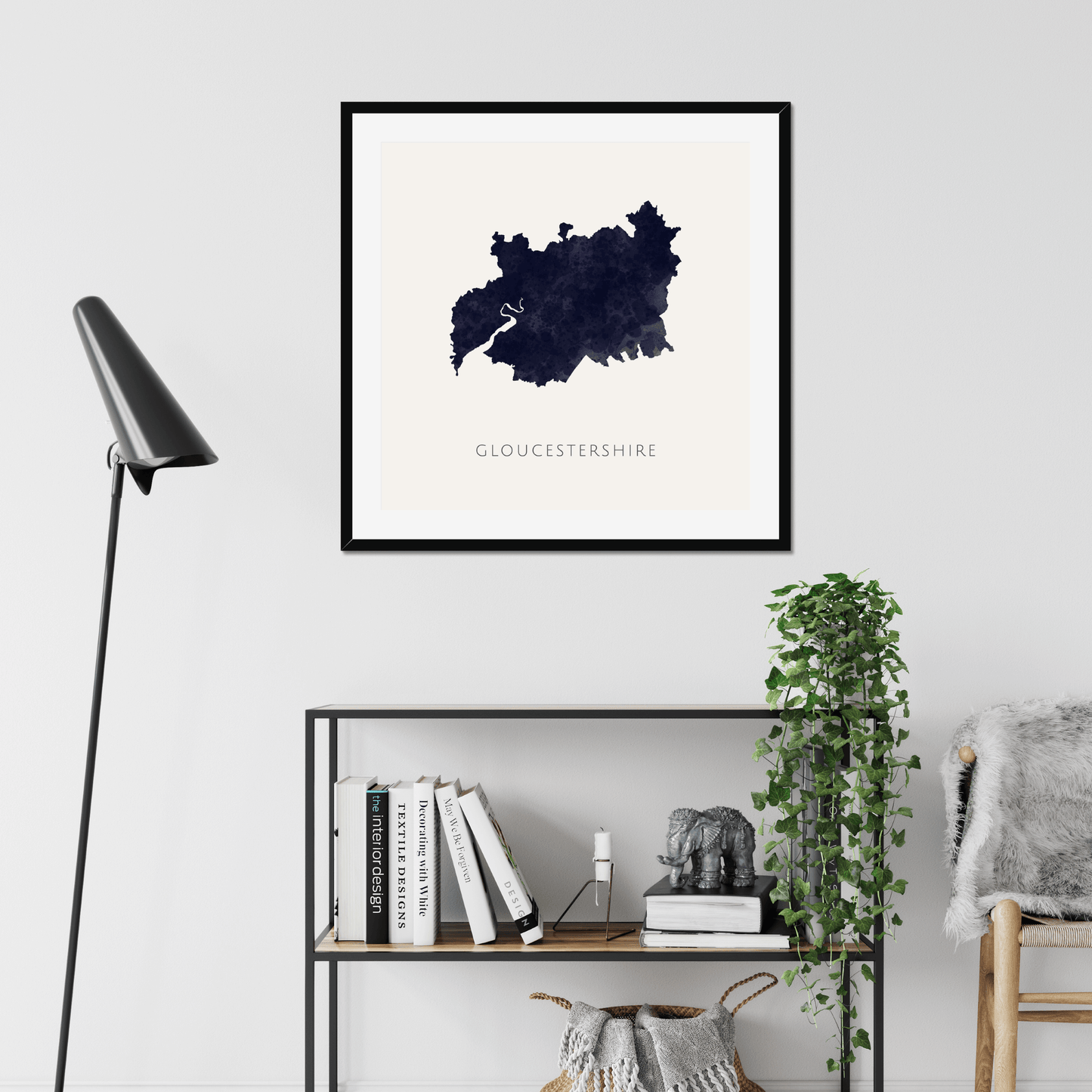 Gloucestershire - Framed & Mounted Map