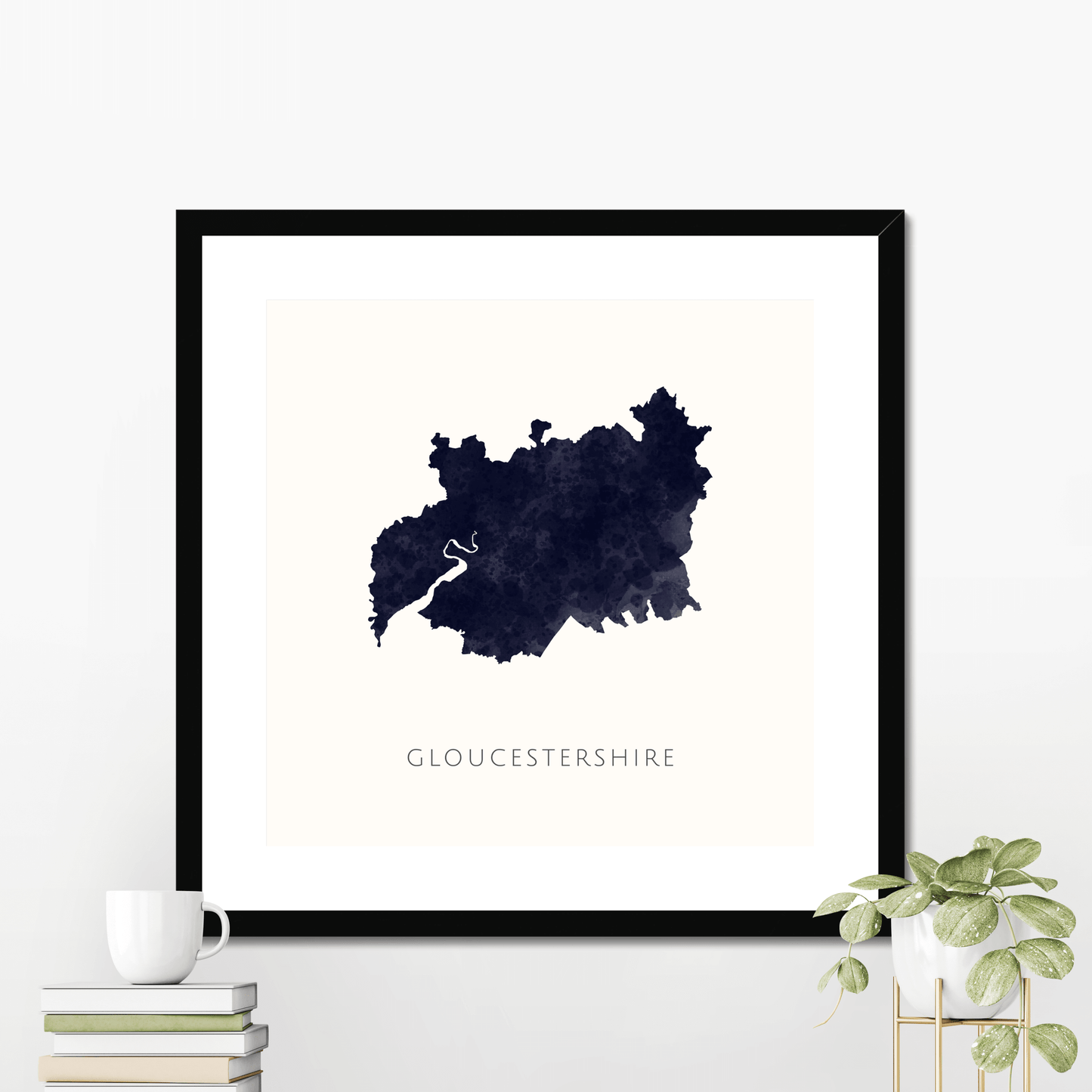 Gloucestershire - Framed & Mounted Map