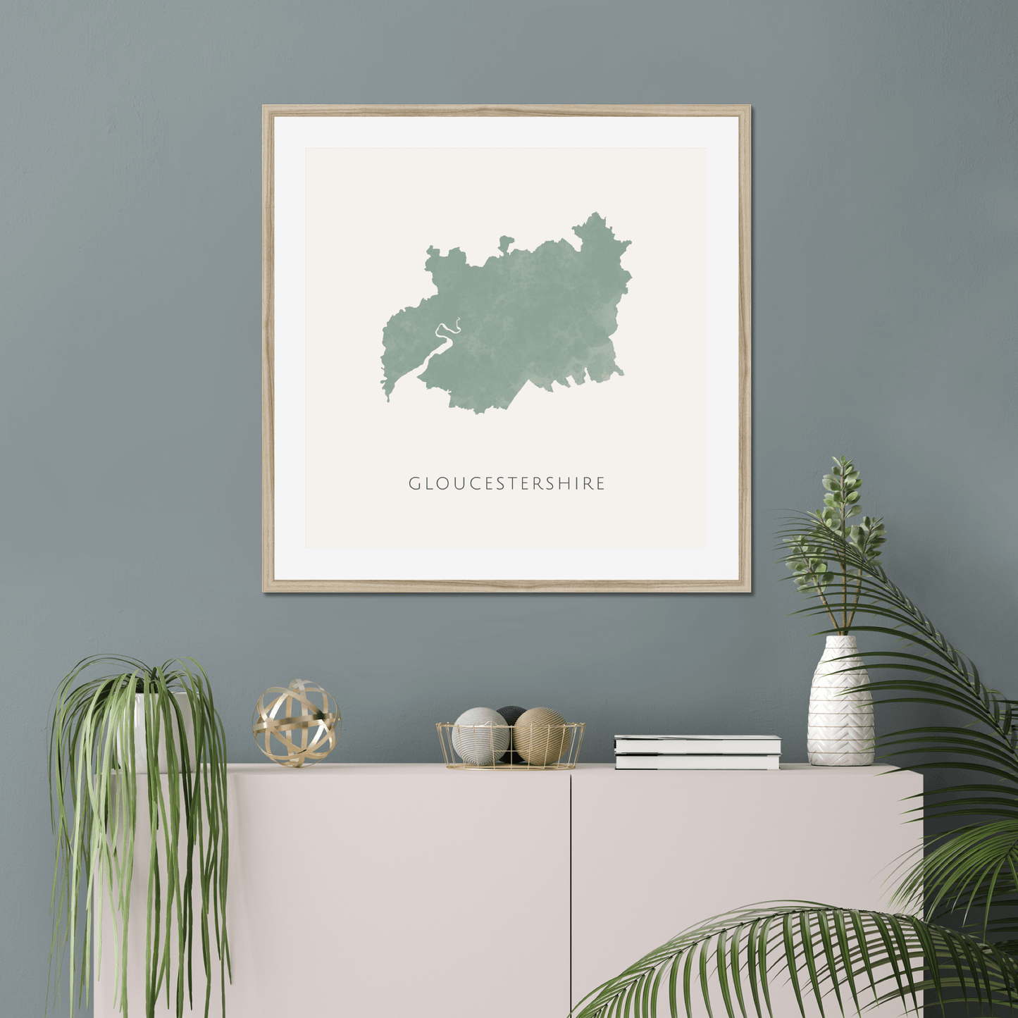 Gloucestershire - Framed & Mounted Map