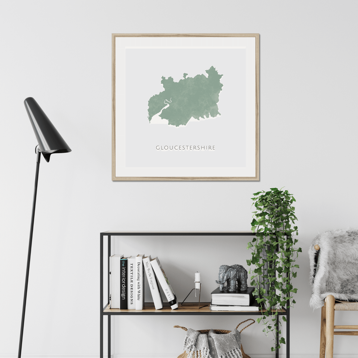 Gloucestershire - Framed & Mounted Map