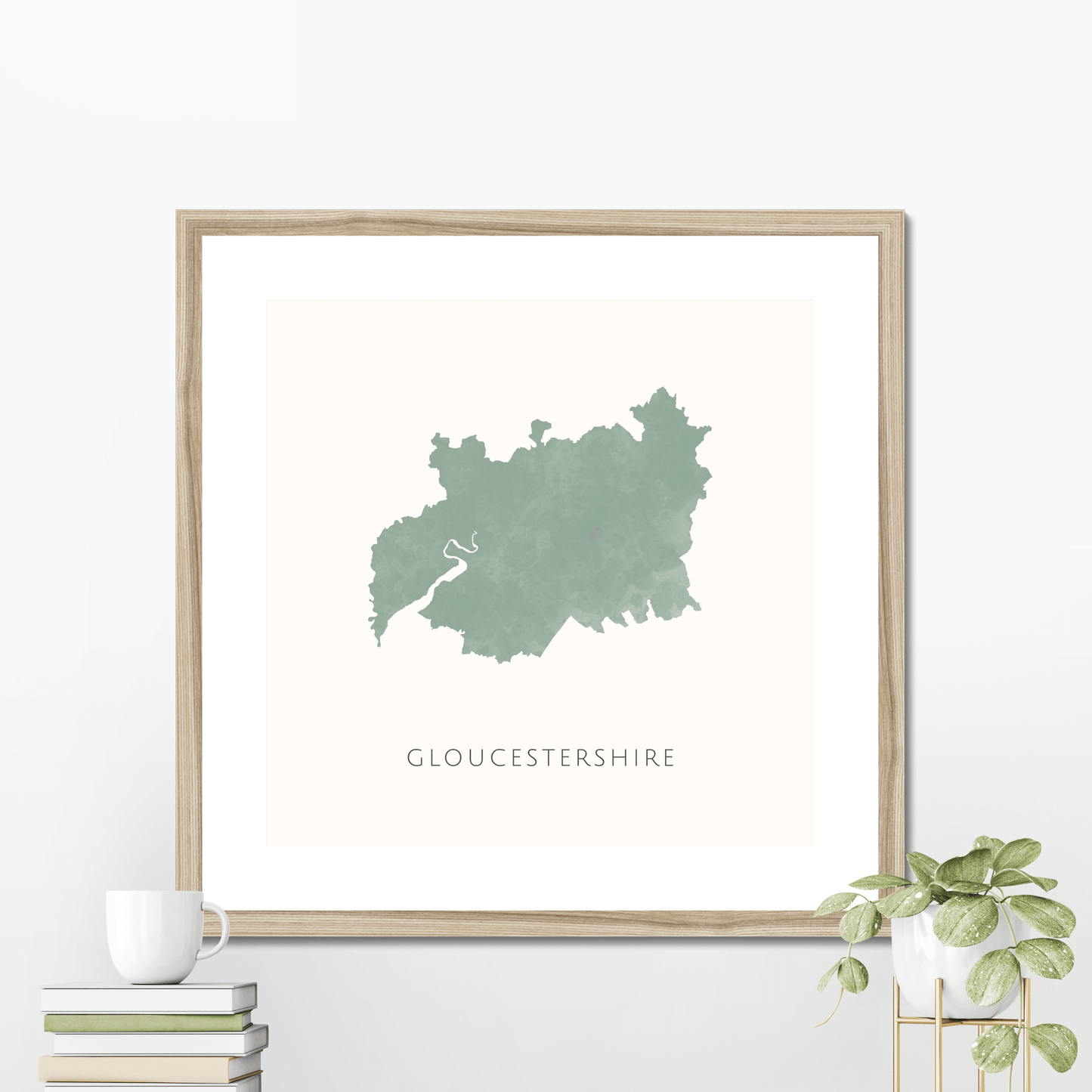 Gloucestershire - Framed & Mounted Map