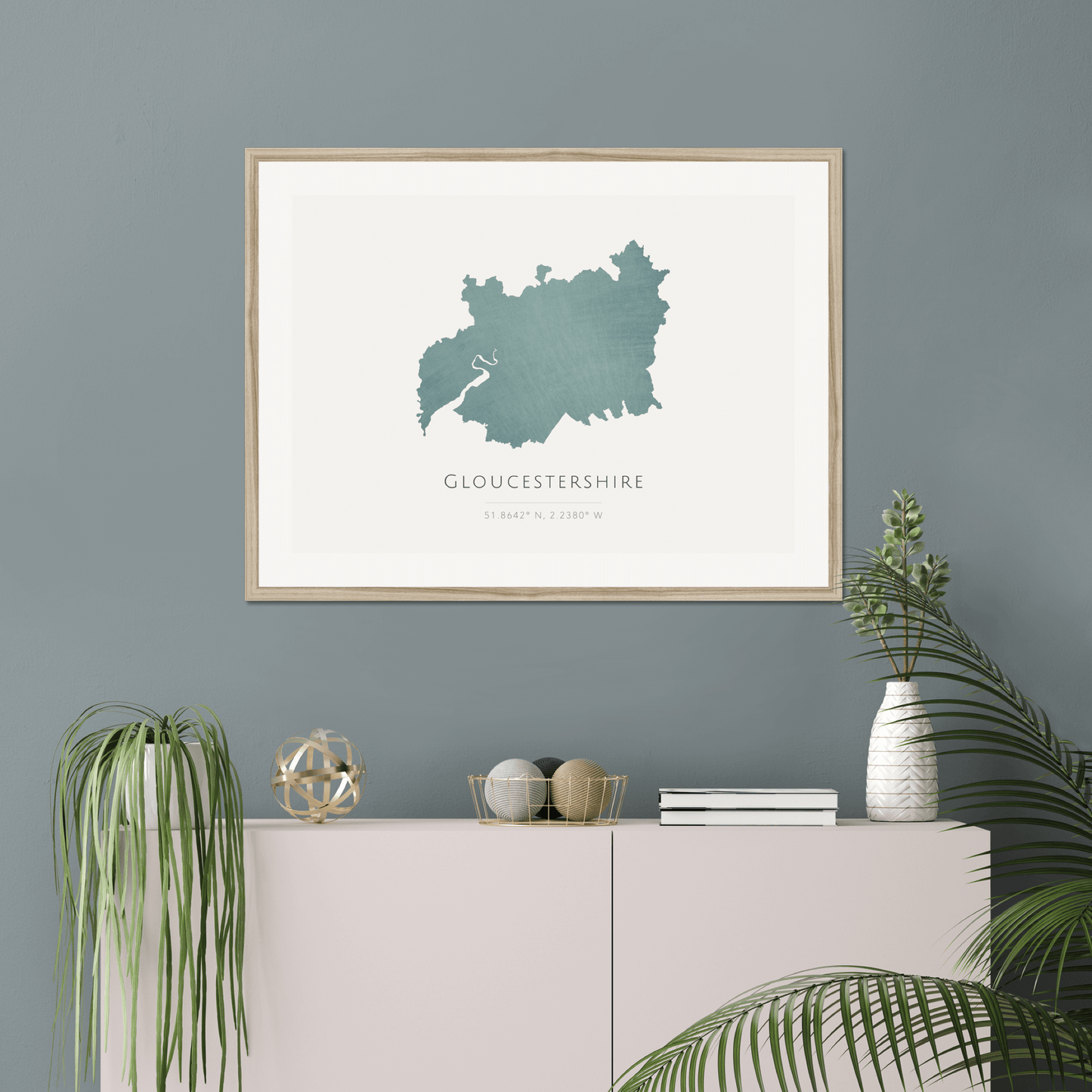 Gloucestershire - Framed & Mounted Map
