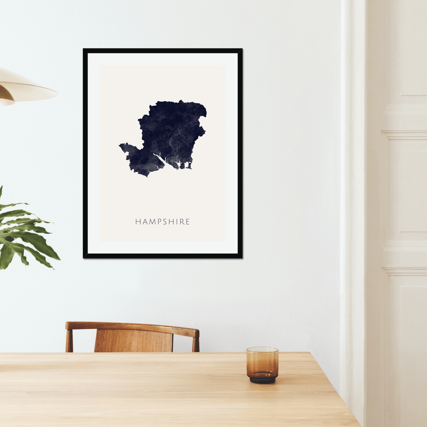 Hampshire - Framed & Mounted Map