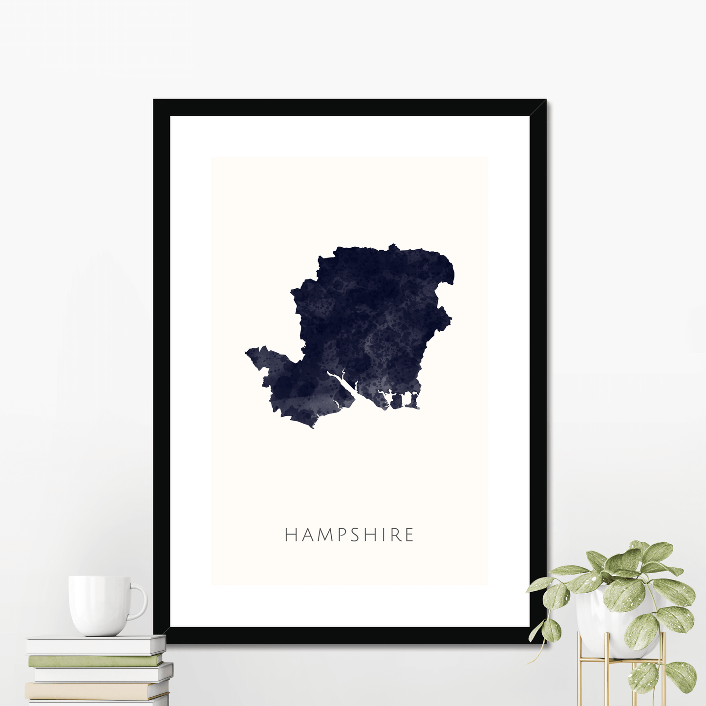 Hampshire - Framed & Mounted Map