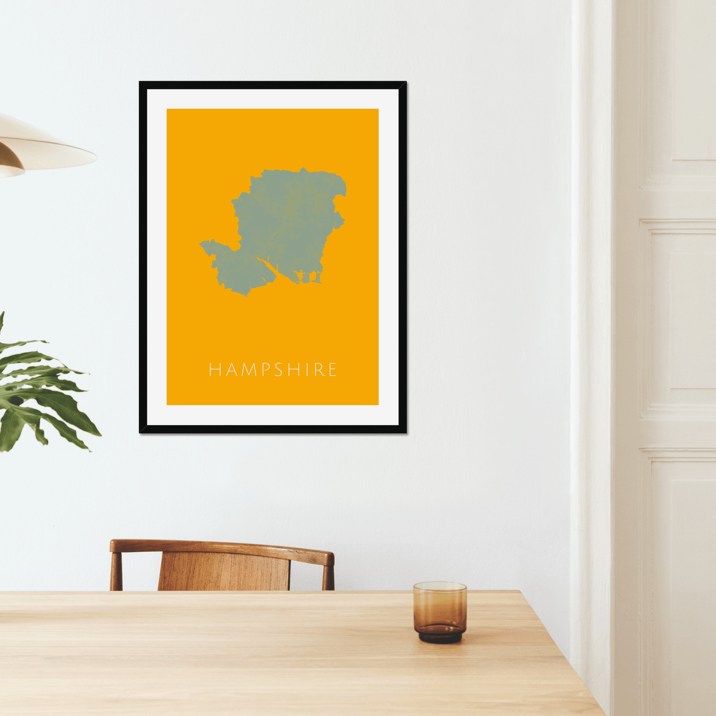 Hampshire - Framed & Mounted Map
