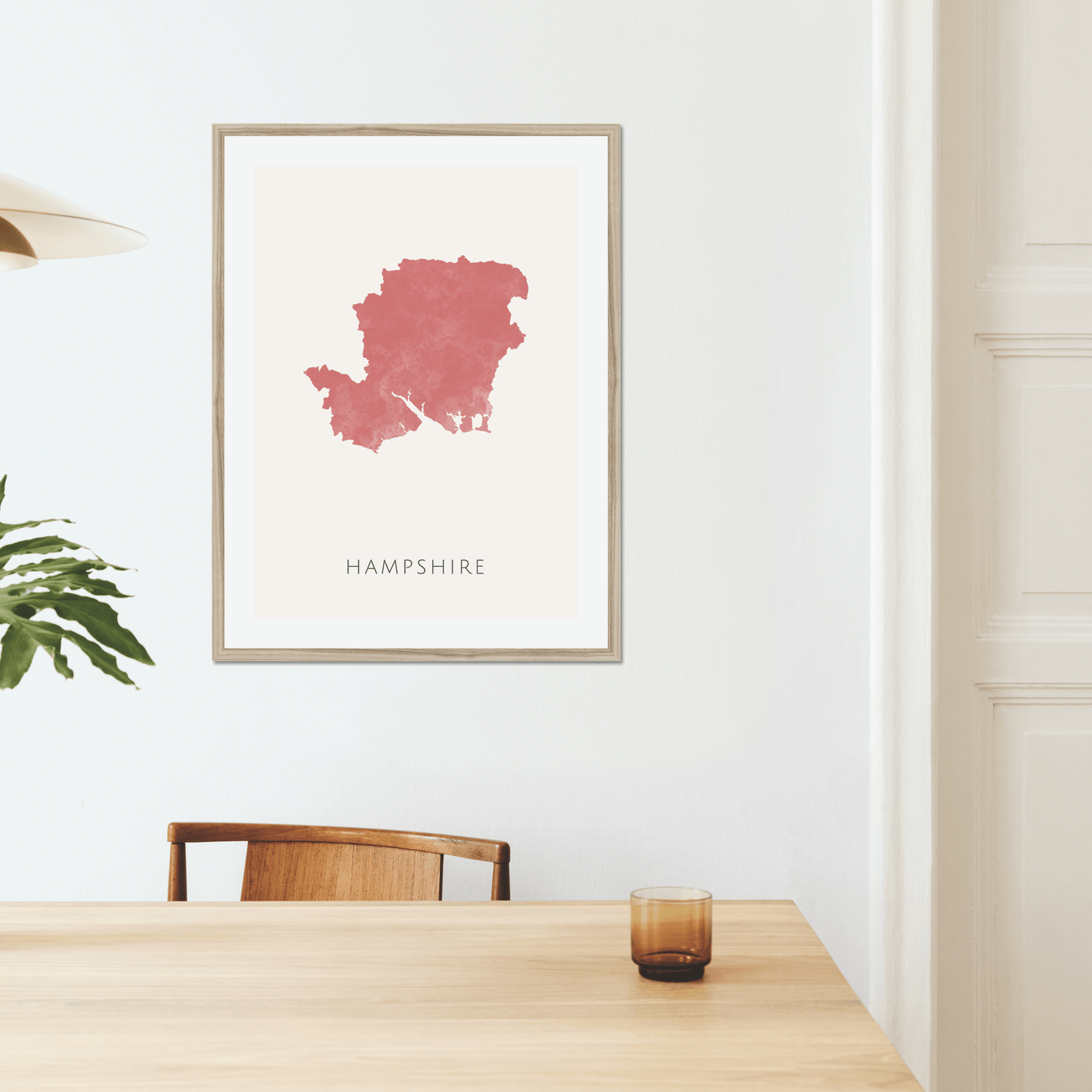 Hampshire - Framed & Mounted Map